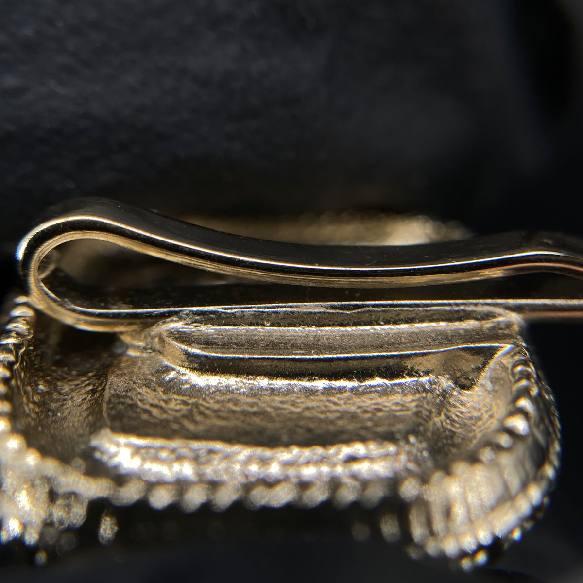 Chanel Gold Tone Crystal Square Hair Pin