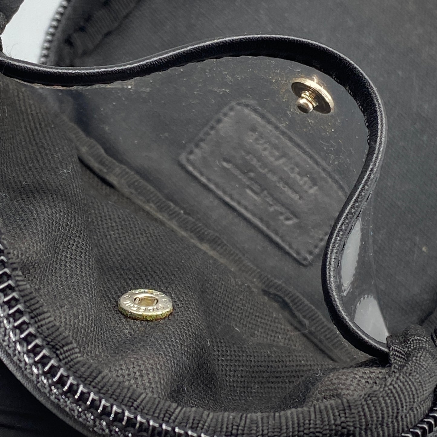 Ferragamo Black Smooth Leather Mini Square Cosmetic Pouch