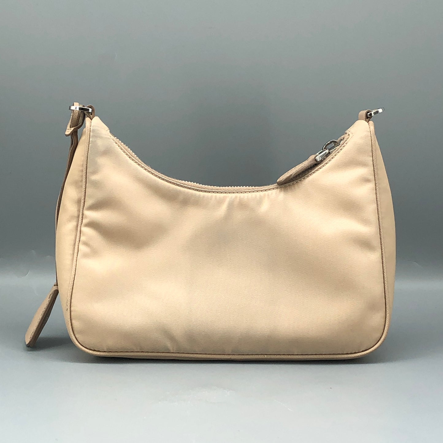 Prada Re-Nylon Classic Hobo Shoulder Bag Beige
