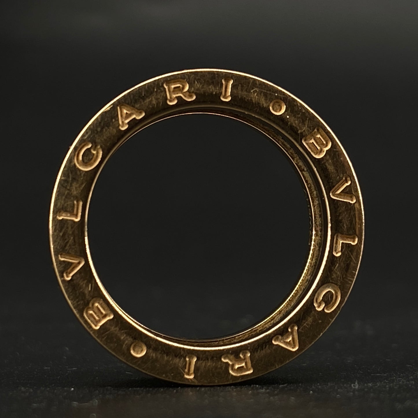 Bvlgari B.zero1 AU750 Yellow Gold Black Ceramic Band Ring Size 53mm