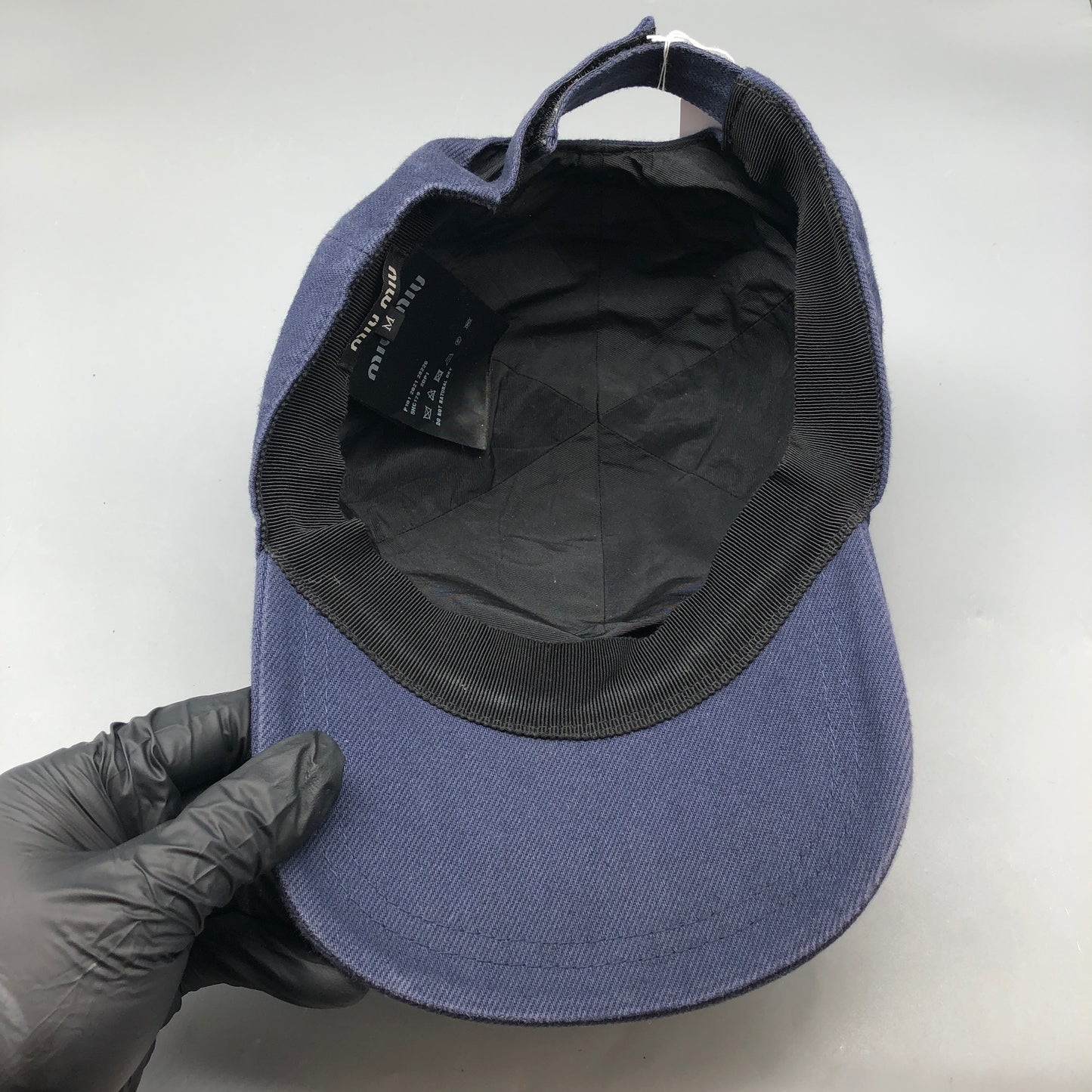 Miu Miu Navy Logo Baseball Cap 58cm