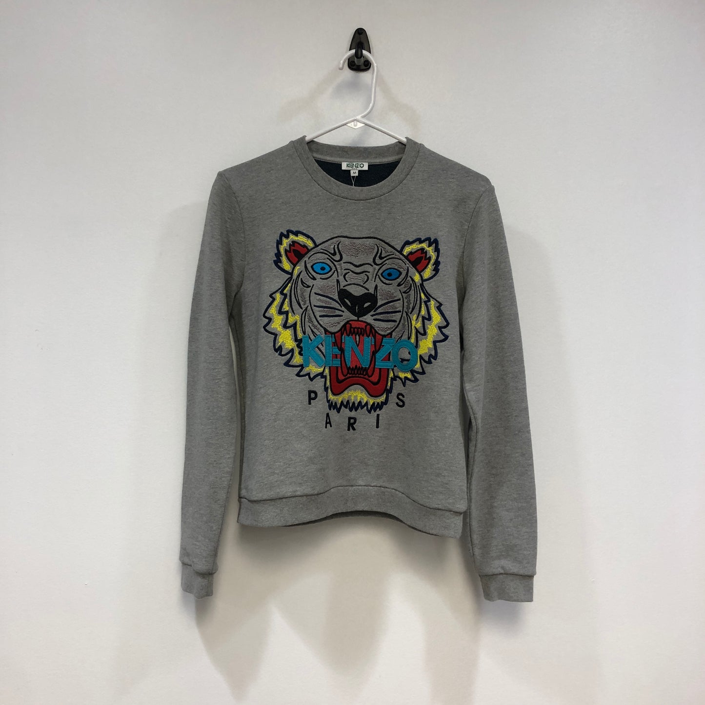 Kenzo Grey Tiger Logo Crewneck Sweatshirt Size M