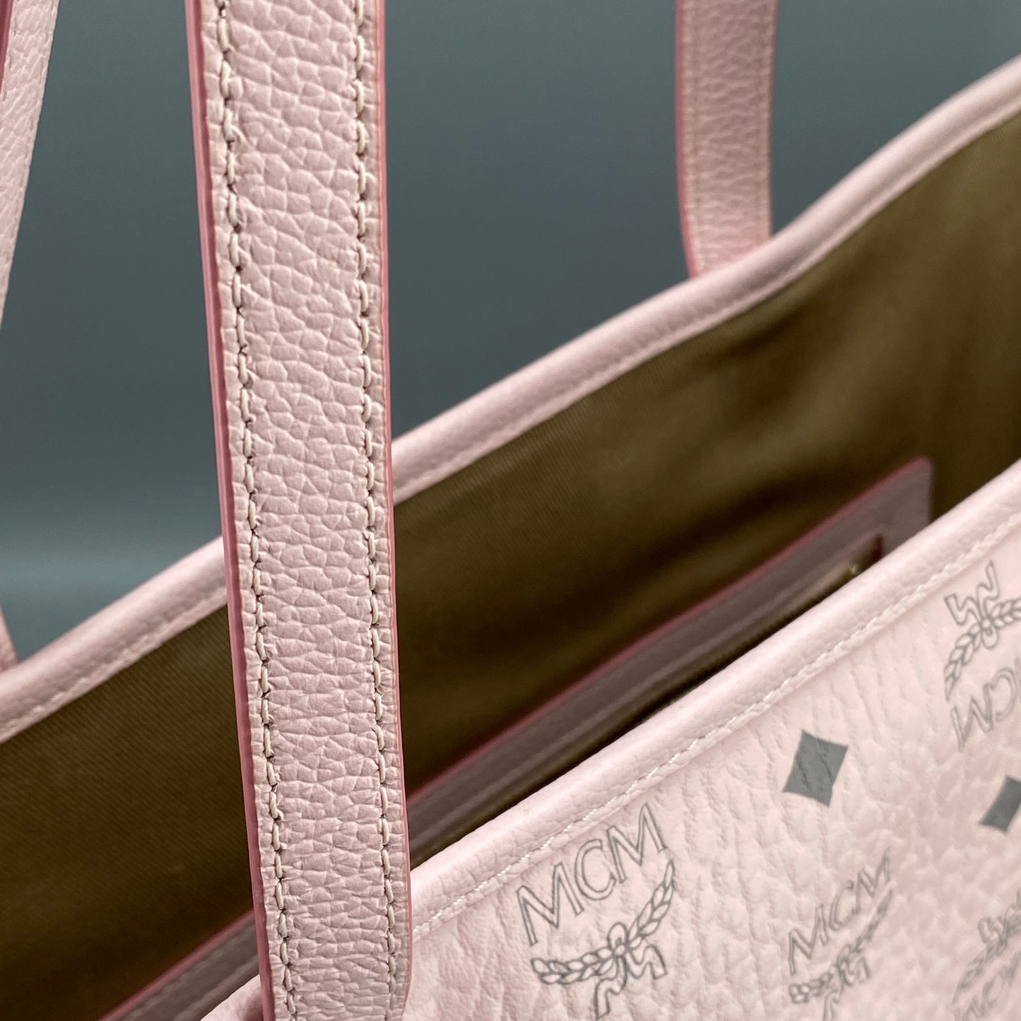 MCM Blush Pink Visetos Medium Tote Bag