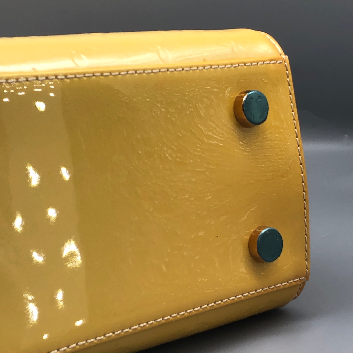 Louis Vuitton Monogram Vernis Brea Patent Leather Yellow Bag