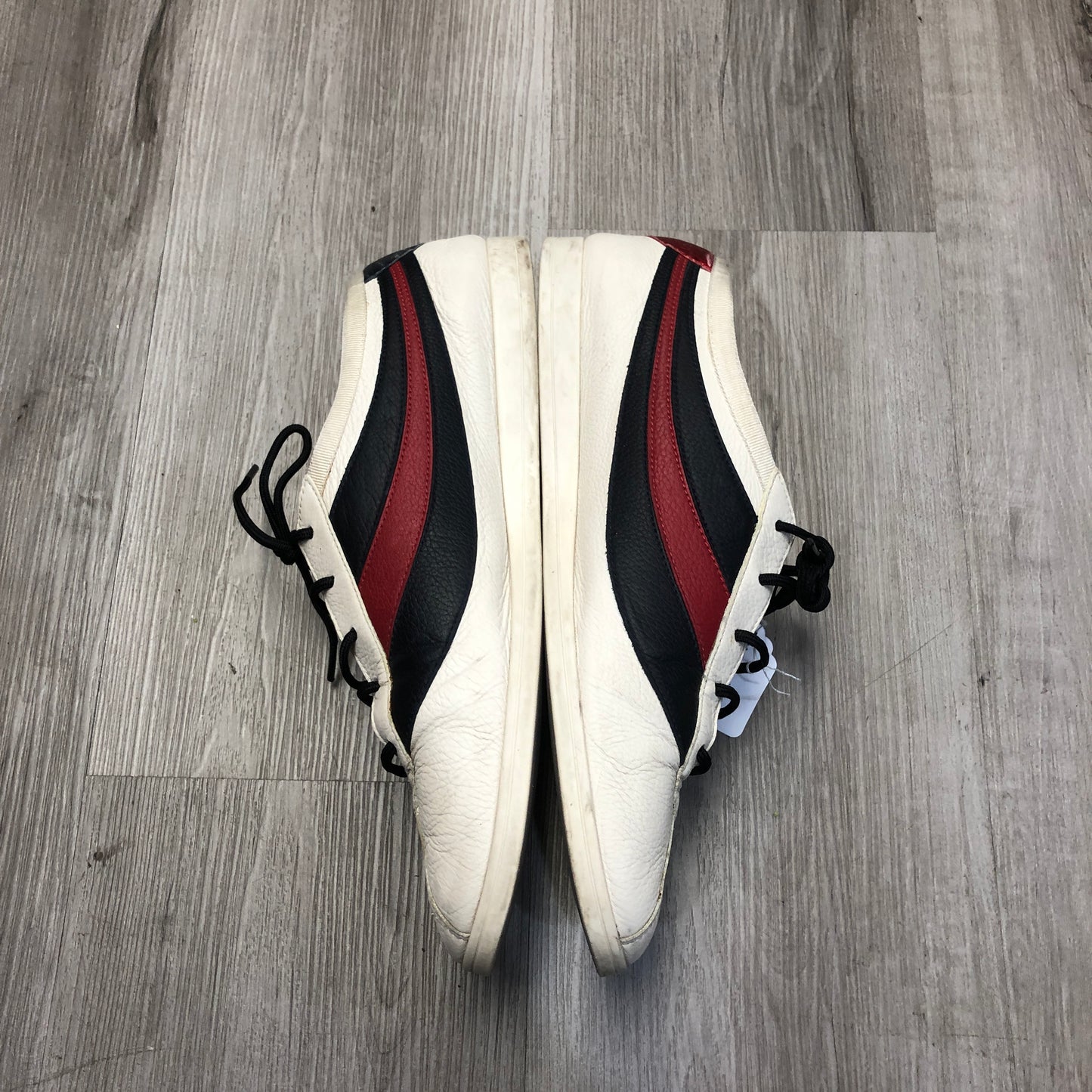 Gucci Men's White Leather Low-Top Sneakers with Web Detail Size 9