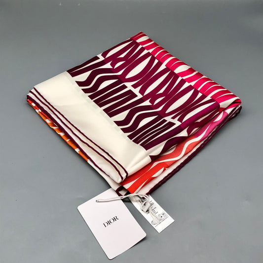 Christian Dior 90*90cm Multi-Color Silk Scarf