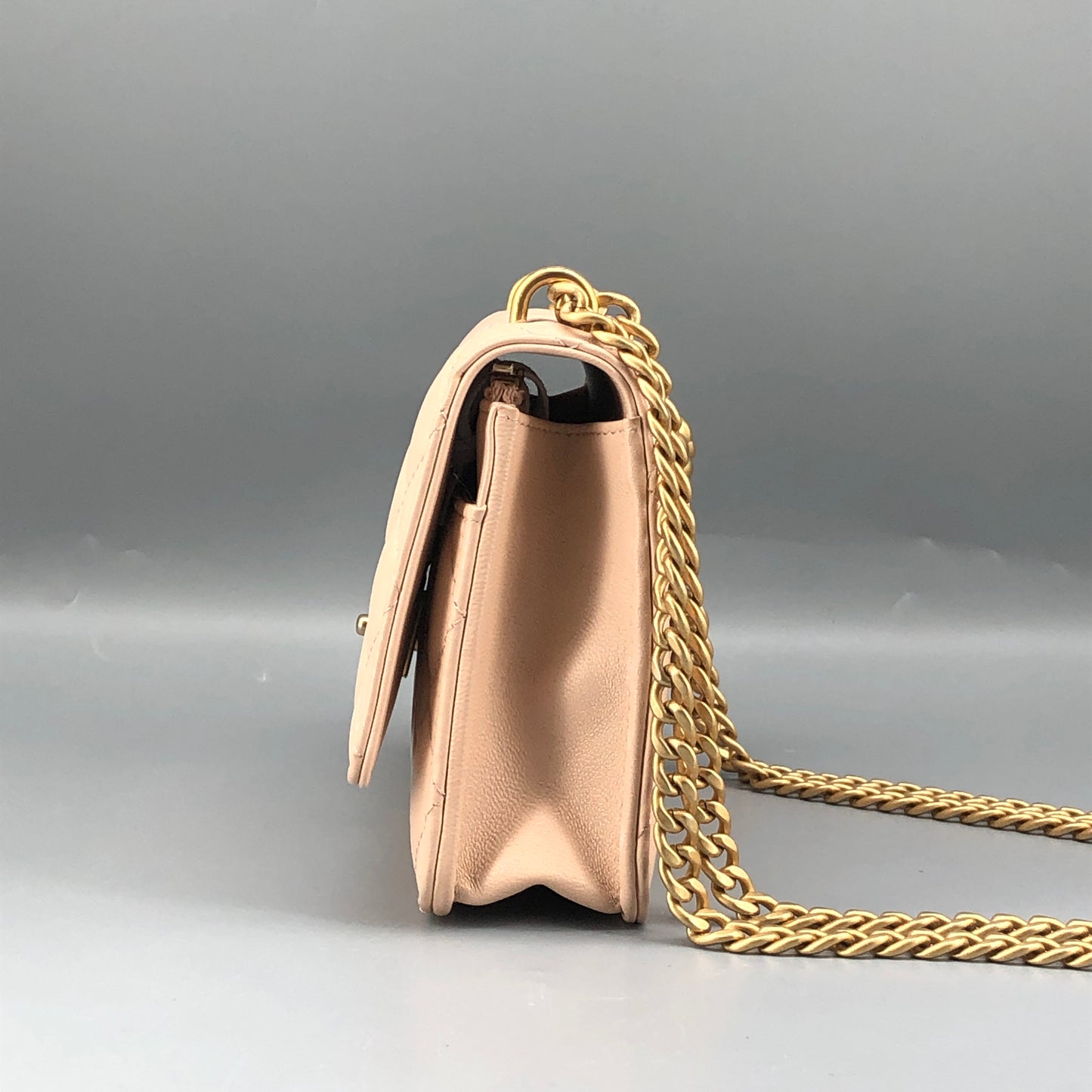 Chanel Nude Lambskin Quilted CC Camellia Crush Wallet on Chain WOC