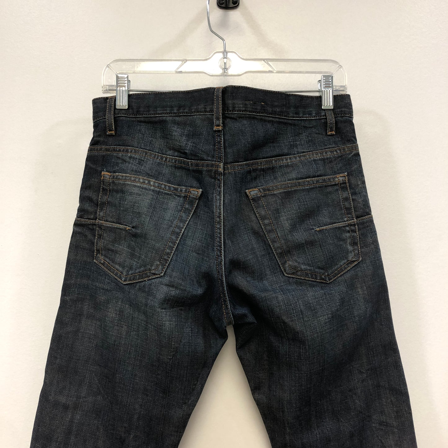 Christian Dior Dark Navy Distressed Straight Leg Denim Jeans Size 30