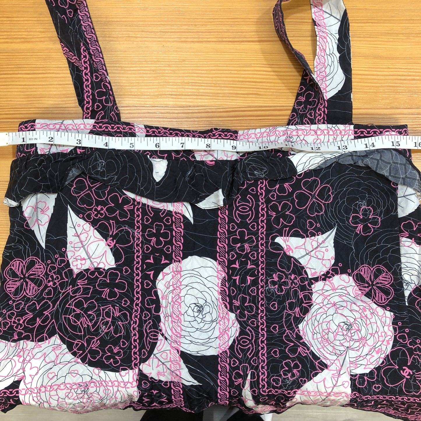Chanel Camellia Print Corset Top Size 36