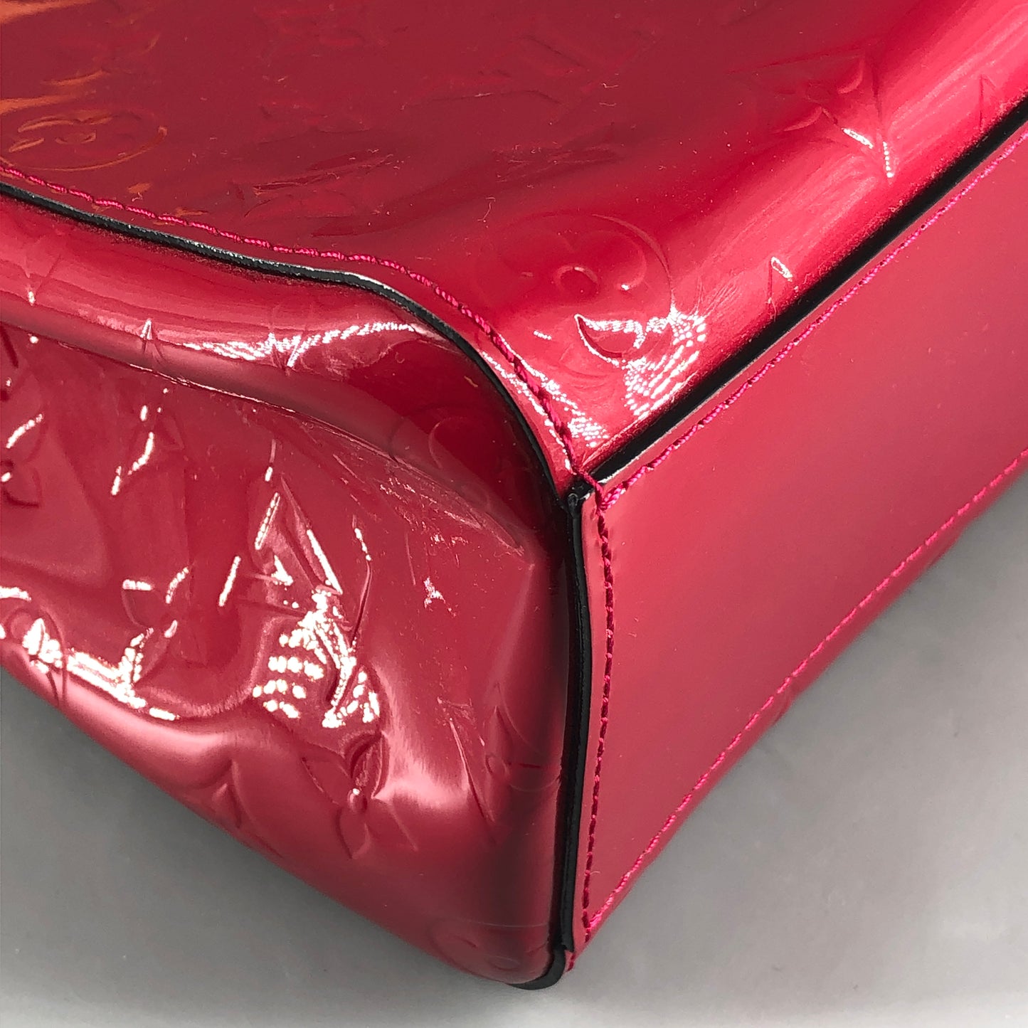 Louis Vuitton Vernis MM Vertical Tote Bag Hot Pink Monogram Patent Leather