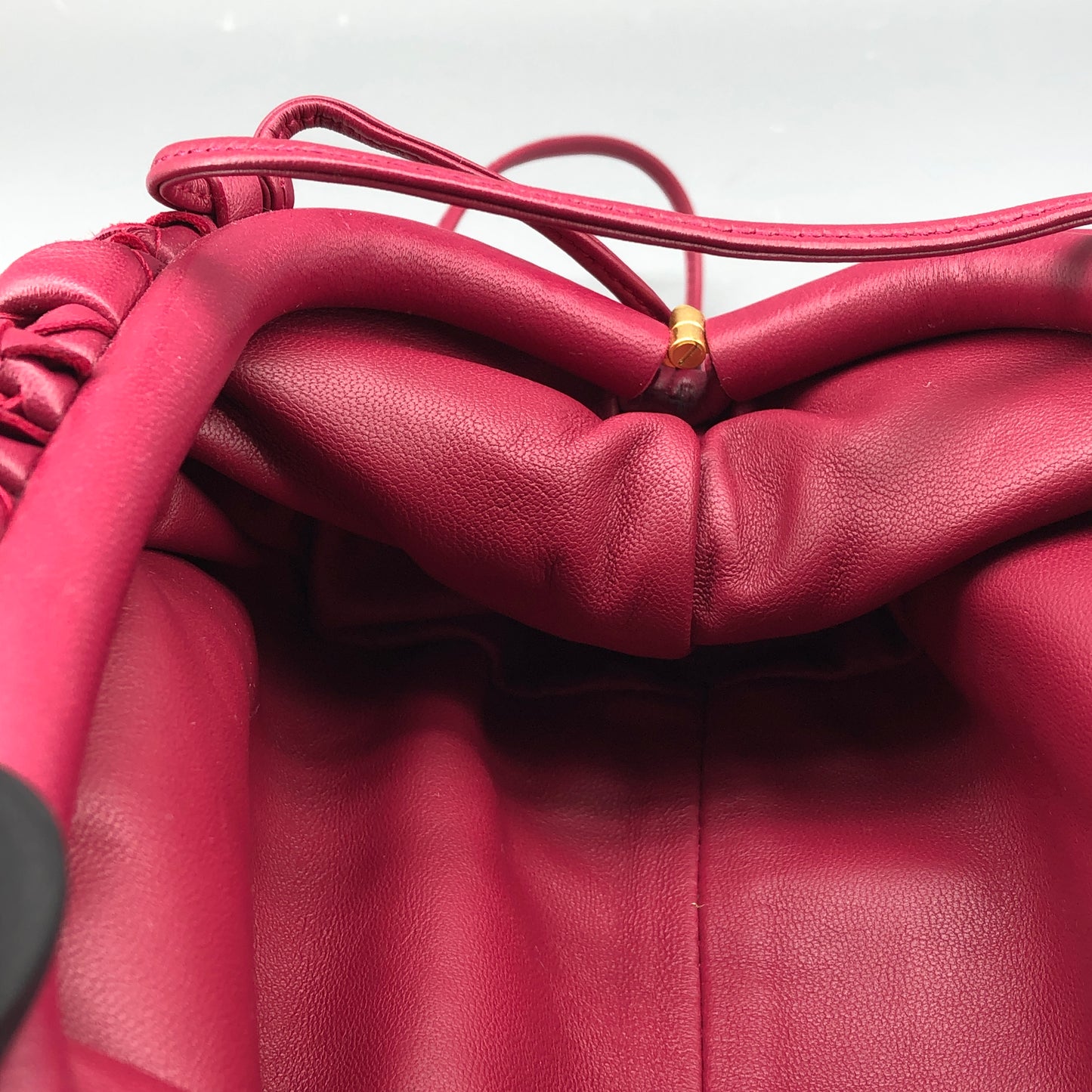 Bottega Veneta Wine Red Intrecciato Woven Mini Pouch Crossbody Bag