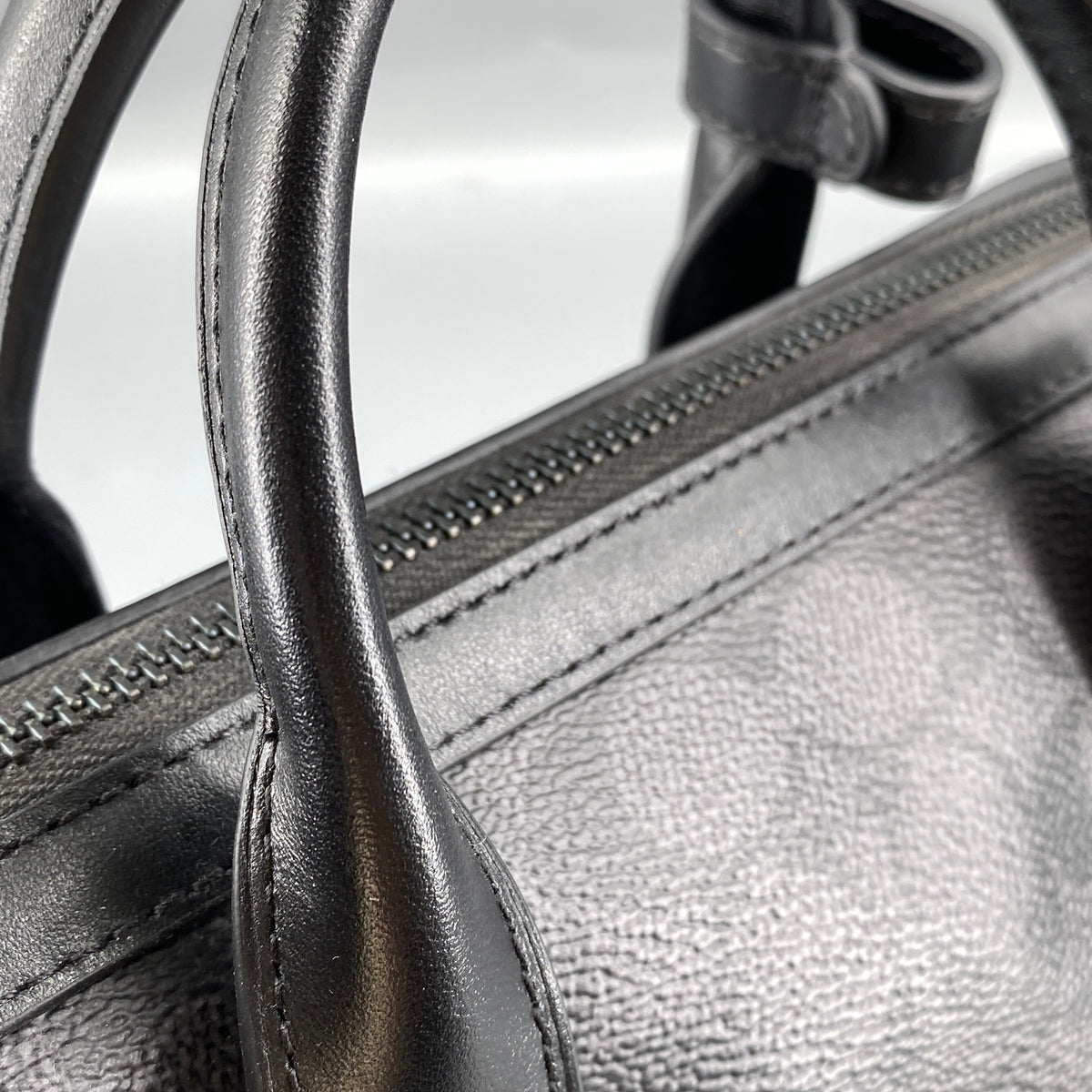 Coach Black Signature Canvas Barrel Top Handle Bag