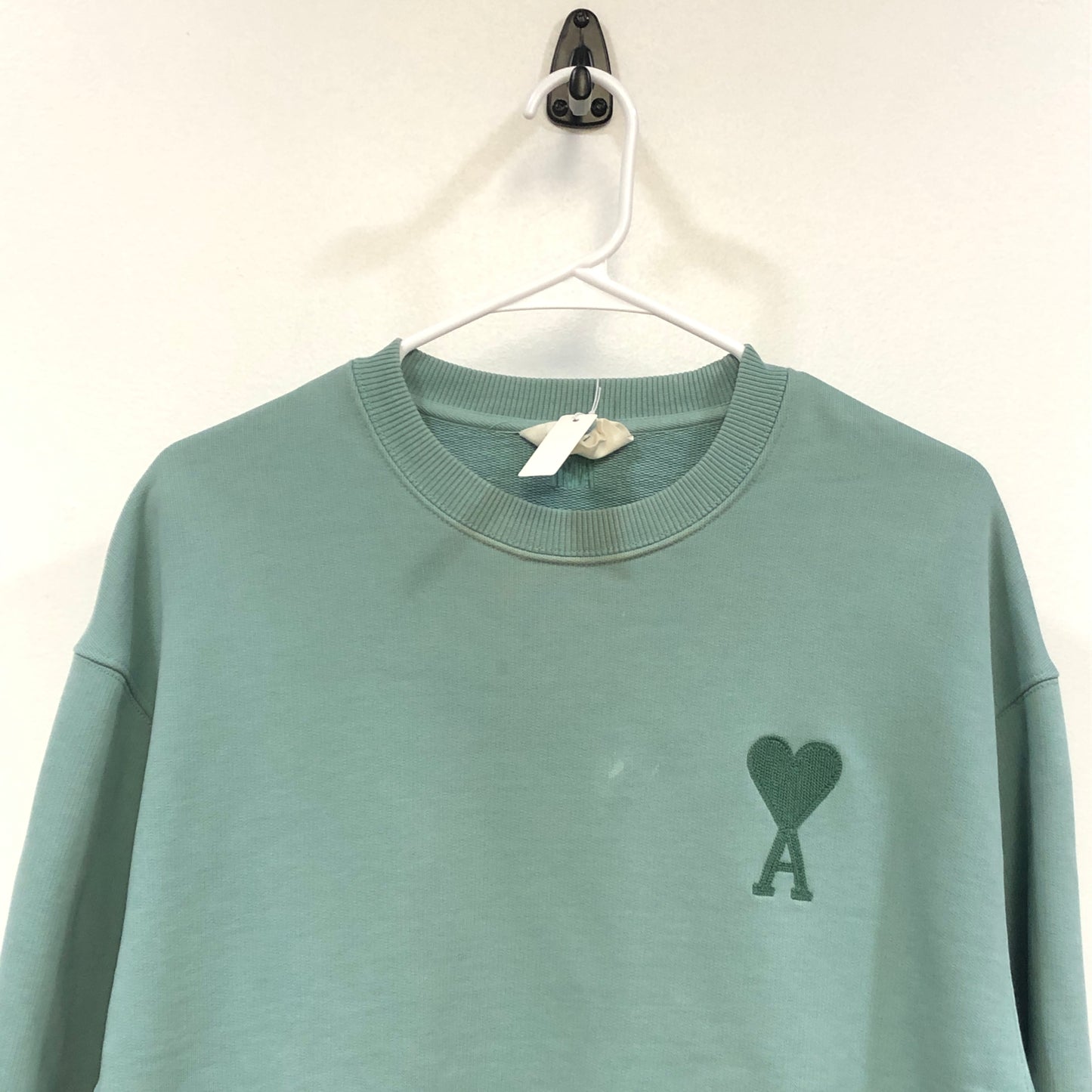Ami Mint Green Crew Neck Long Sleeve Sweatshirt Size M