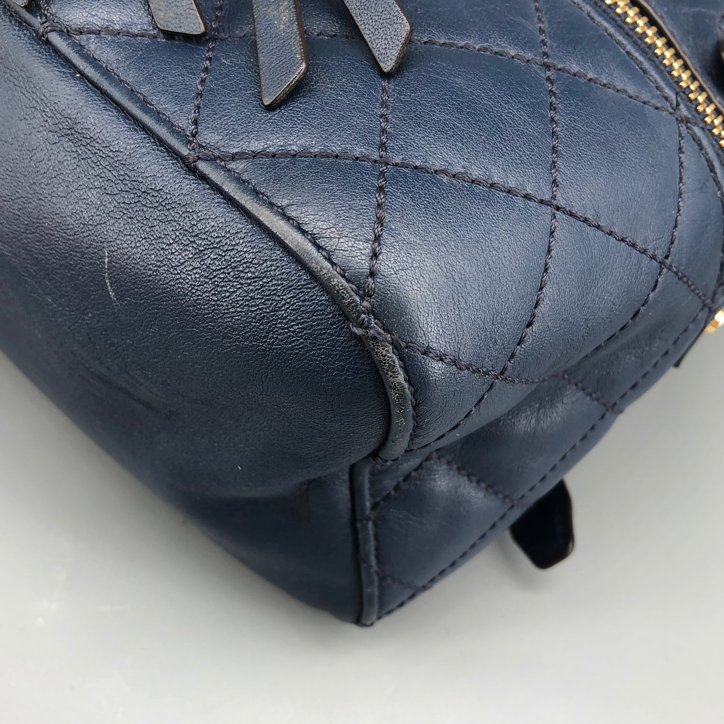 Michael Kors Quilted Leather Backpack Navy