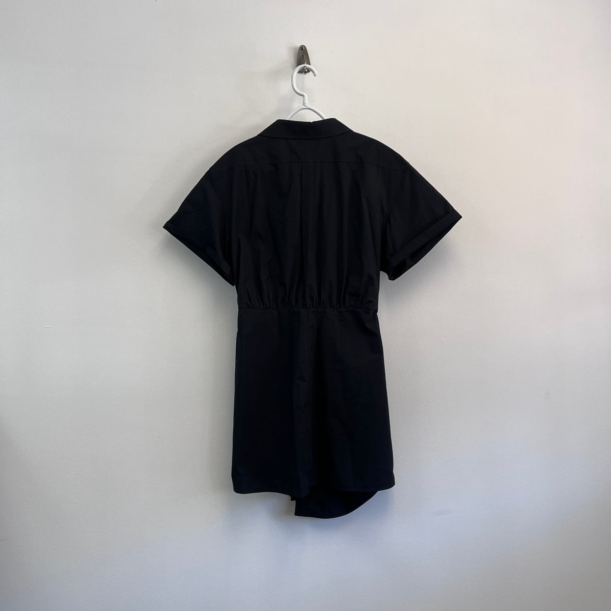 Alexander Wang Black Short Sleeve Shirt Dress Size 6