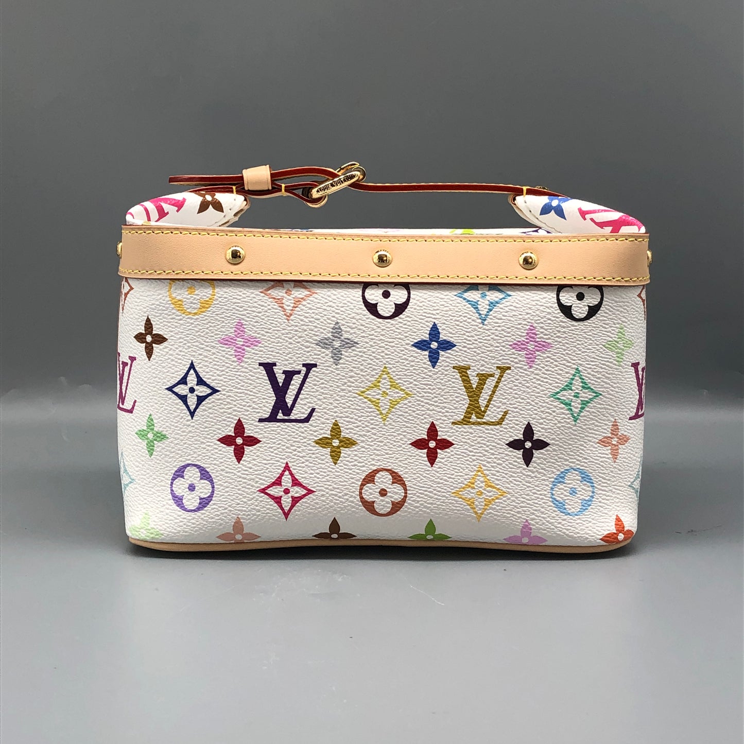 Louis Vuitton x Takashi Murakami White Multicolor Nice Mini Vanity Case Bag