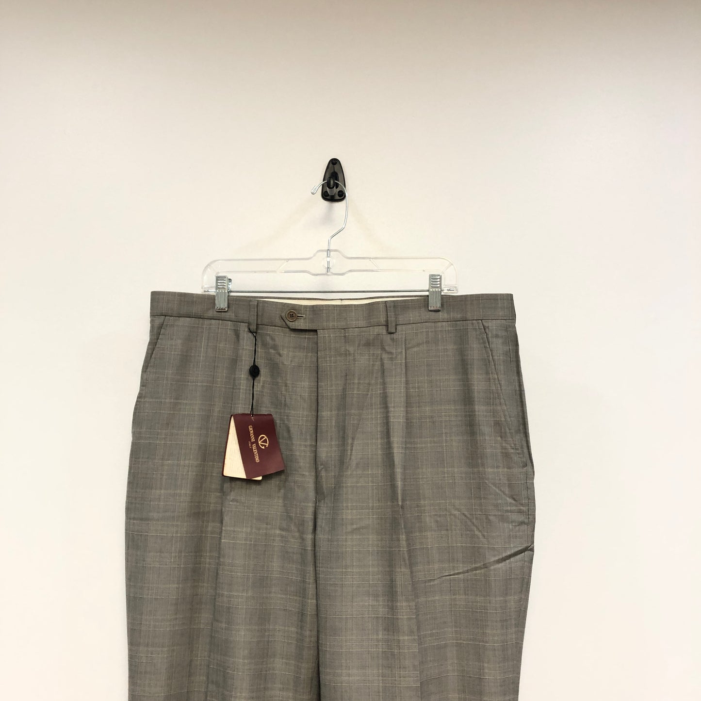 Giovanni Valentino Light Grey Wool Straight Leg Dress Trousers Size 40