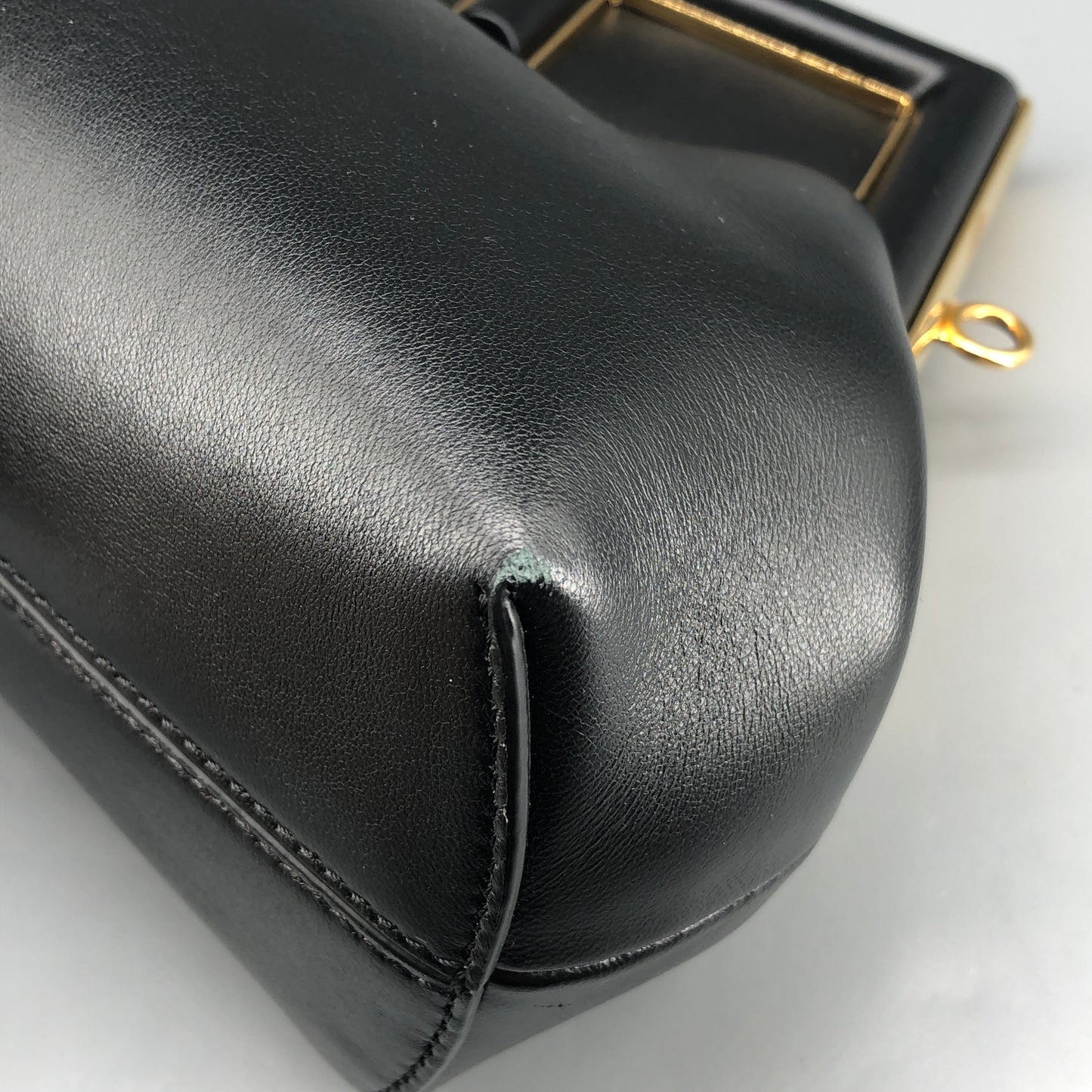 Fendi First Smooth Calfskin Clutch Crossbody Bag  Black
