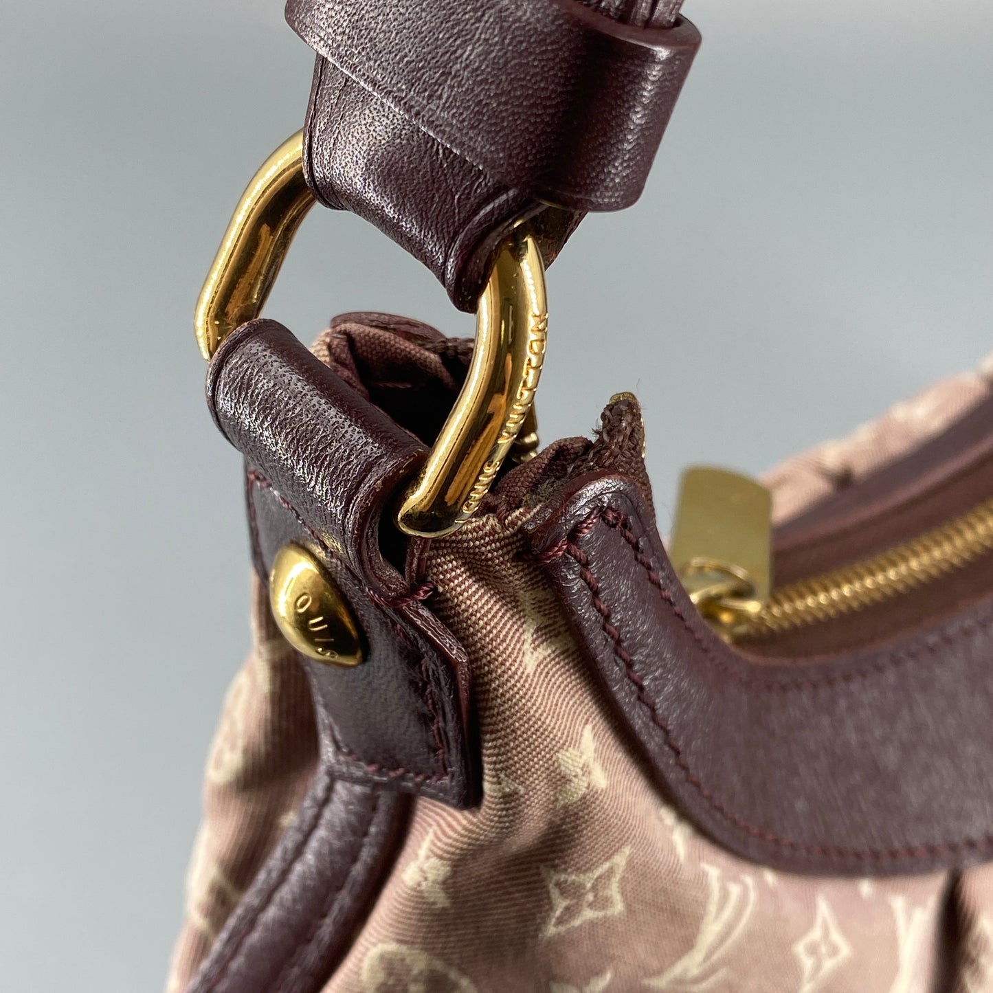 Louis Vuitton Dusty Rose Denim Monogram Mini Lin Hobo Shoulder Bag