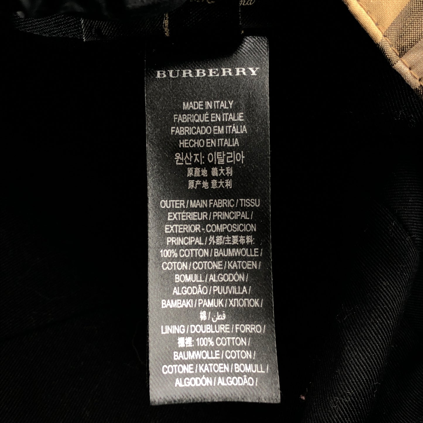 Burberry Vintage Rainbow Check Baseball Cap Size 58cm