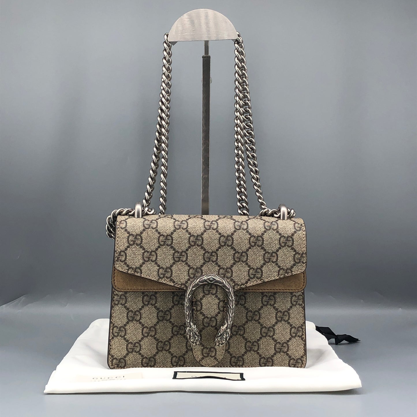 Gucci Dionysus GG Supreme Canvas Small Shoulder Bag Beige