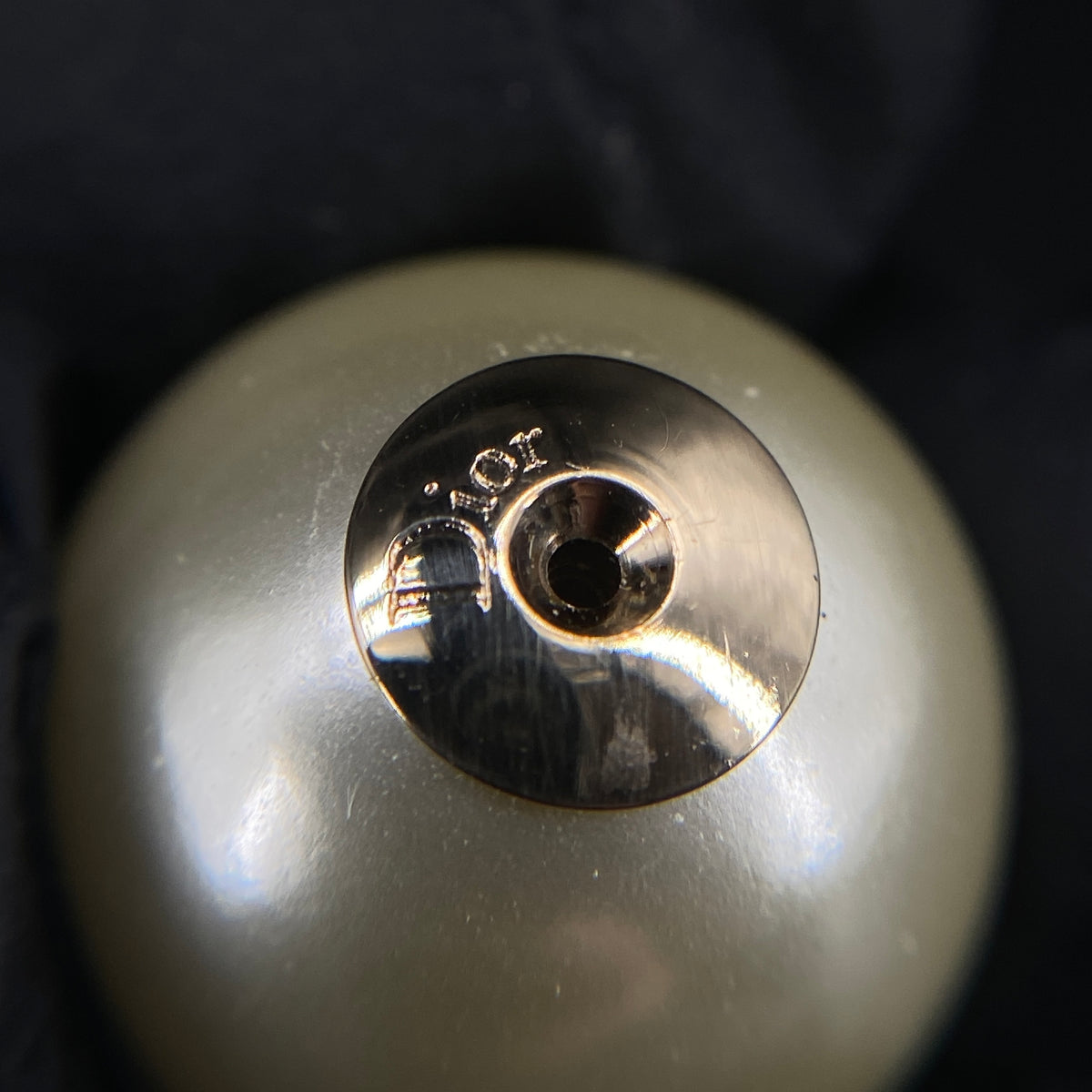 Christian Dior Gold Tone Double Pearl Stud Earrings