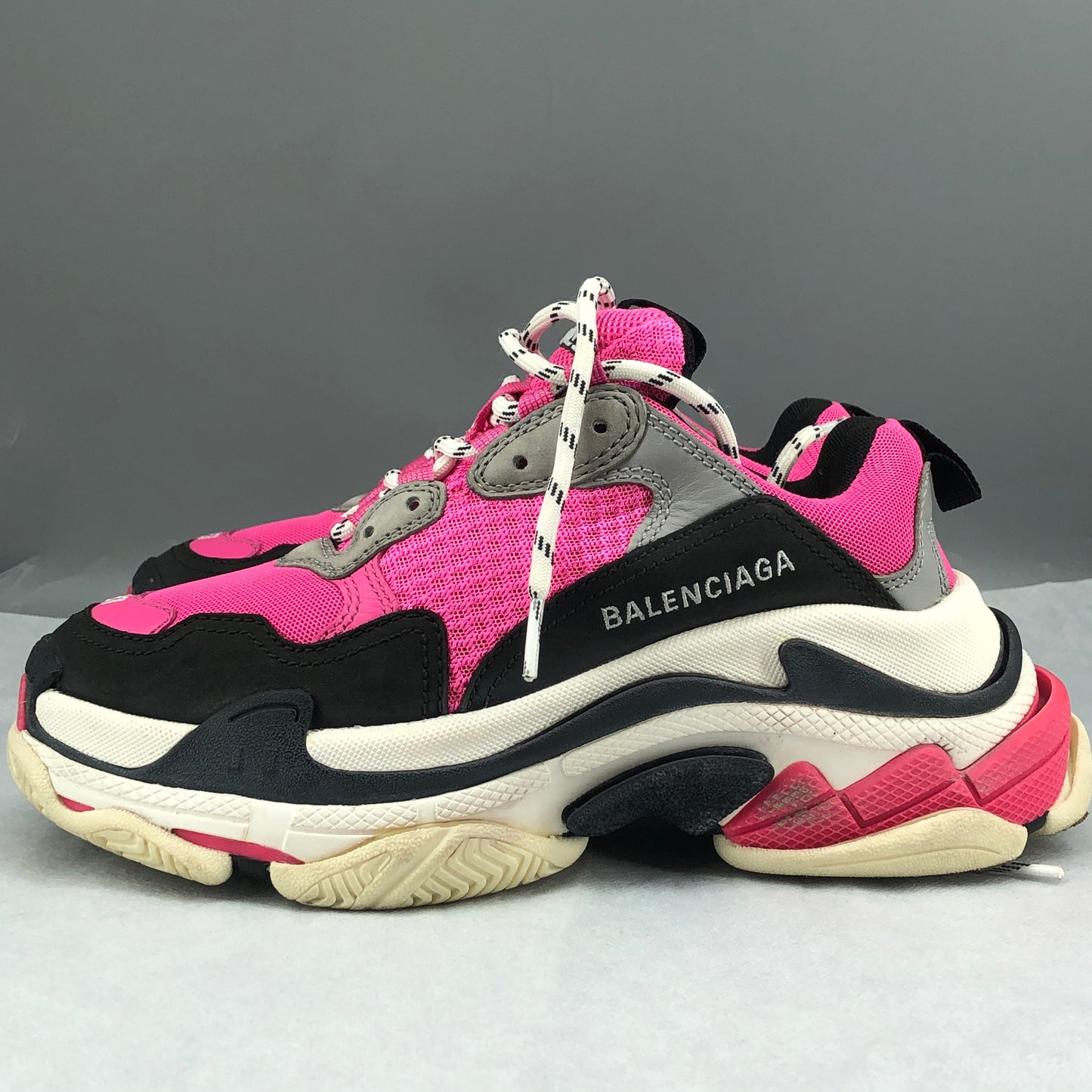 Balenciaga Triple S Pink & Black Chunky Sneakers 37