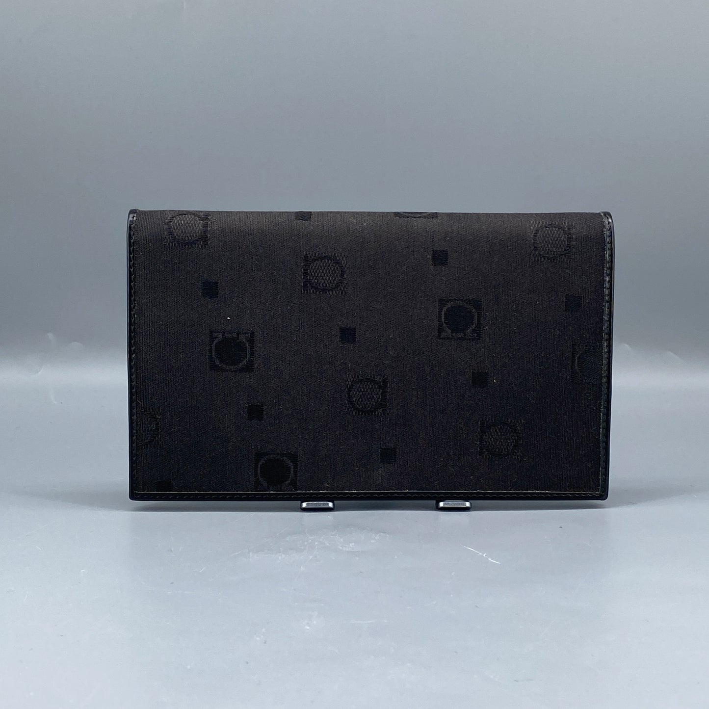 Ferragamo Black Canvas Short Bi-fold Wallet