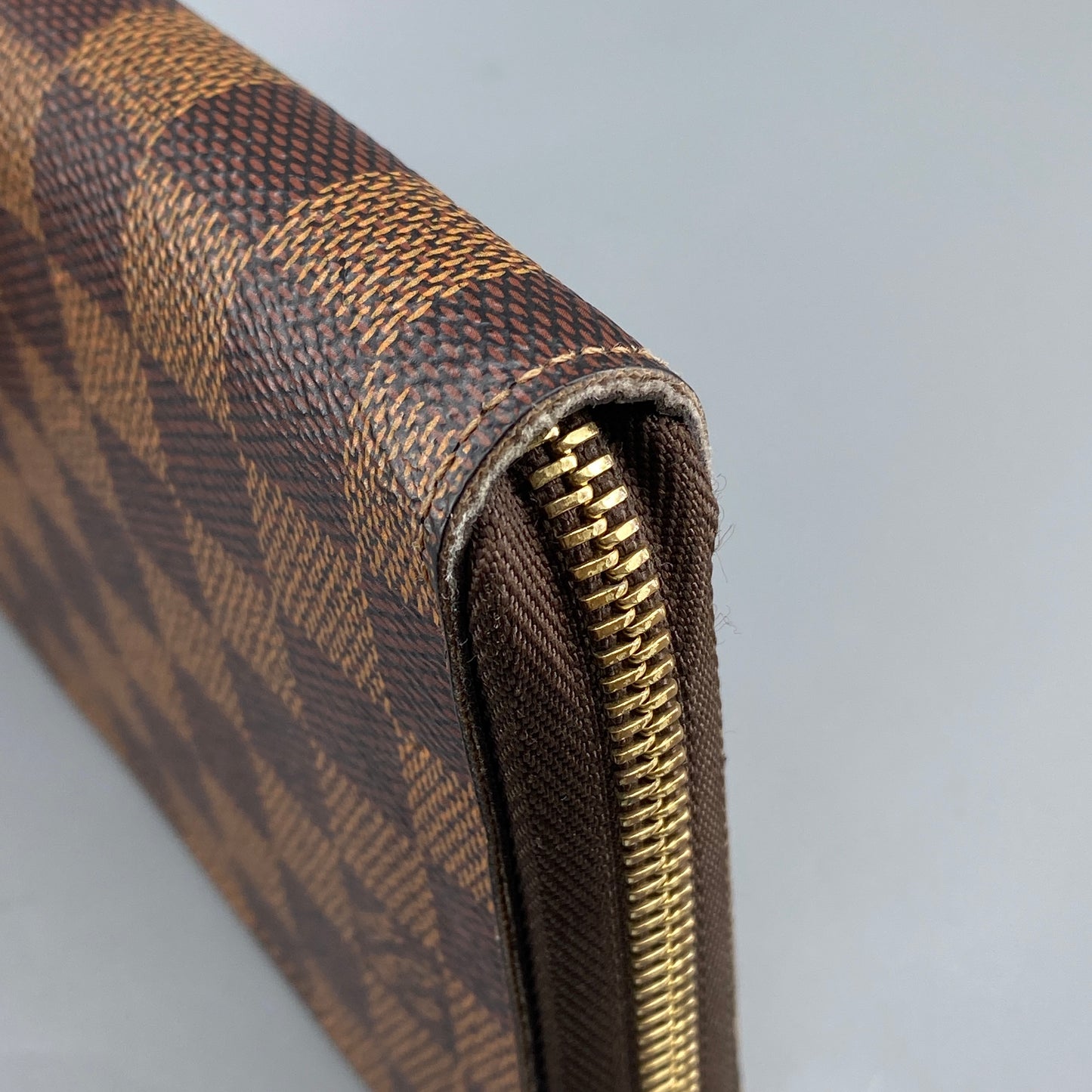 Louis Vuitton Brown Damier Ebene Canvas Full-Zip Long Wallet