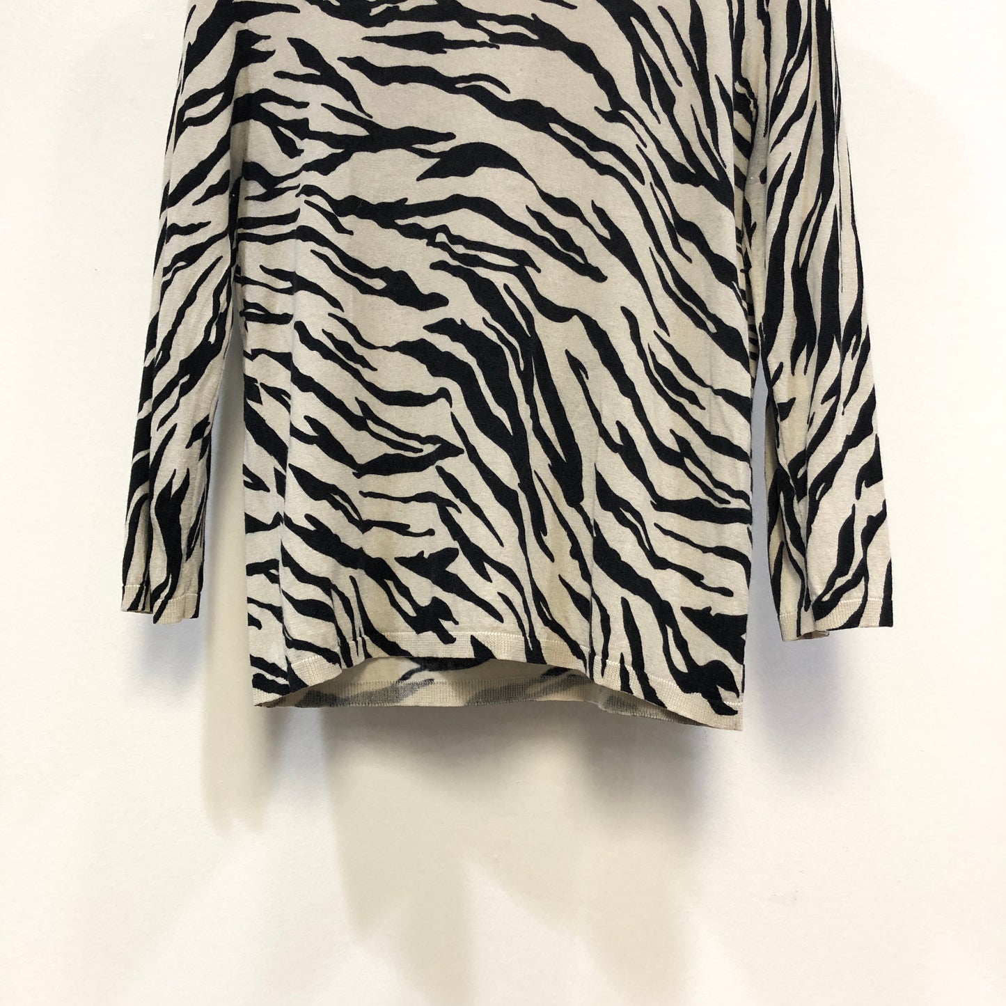 MaxMara Black & White Zebra Print Long Sleeve Top Size L