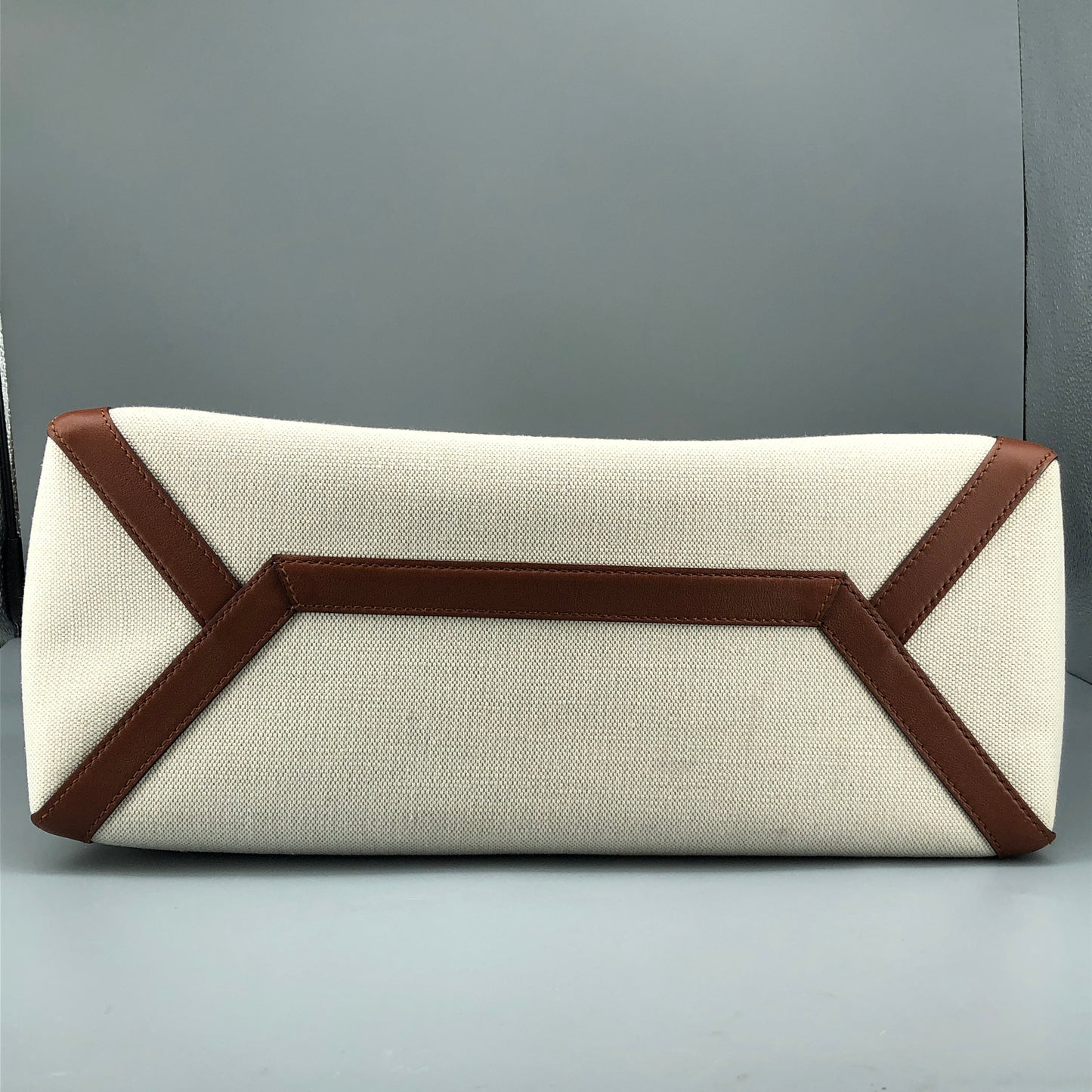 Valentino Garavani VLTN Grande Plage tote features canvas Cream/Caramel