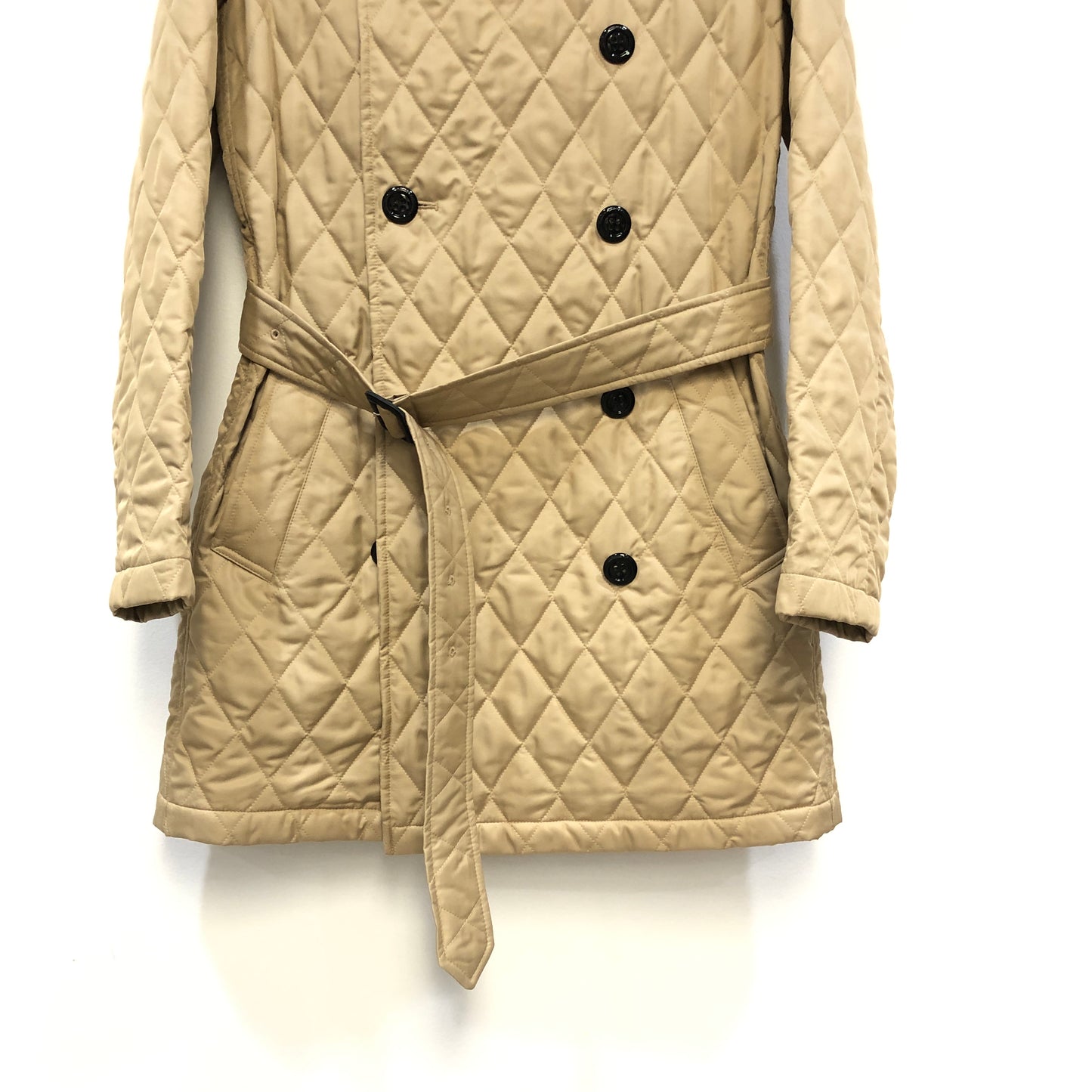Burberry Beige Quilted Trench Coat Size 4