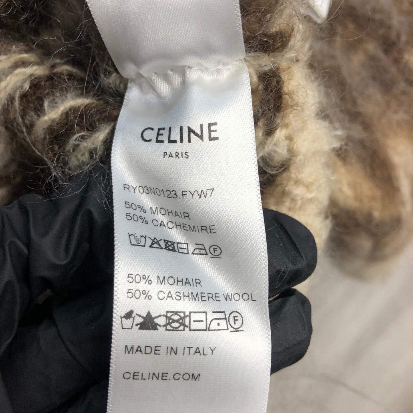 Celine Jacquard Knit Sweater Size L Brown
