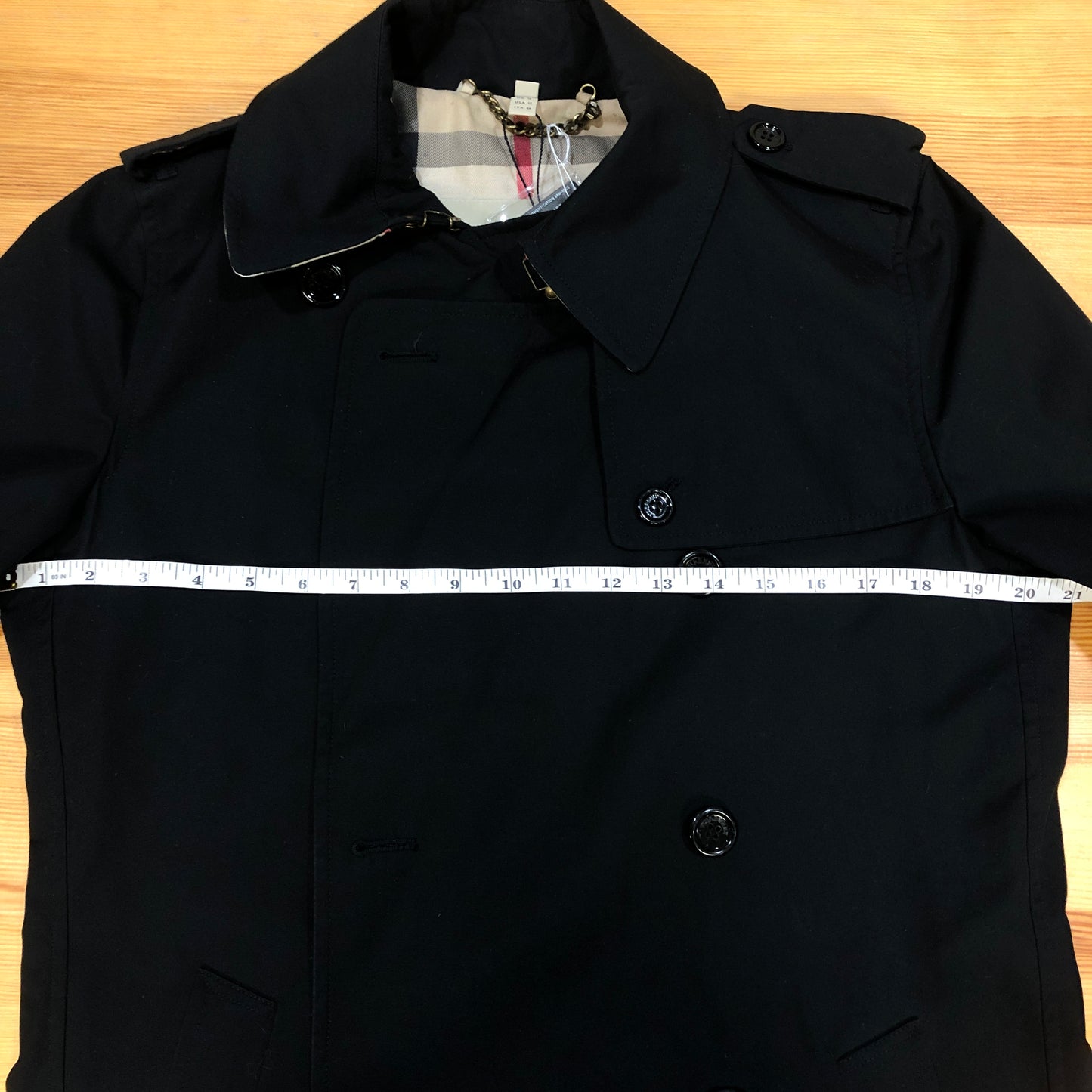 Burberry Black Double Breasted Trench Coat US Size 12