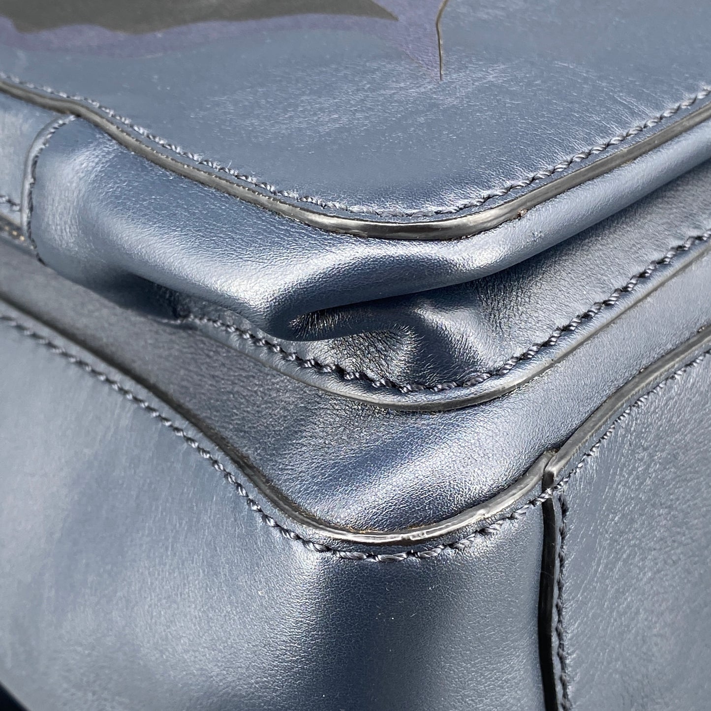 Valentino Navy Leather Backpack