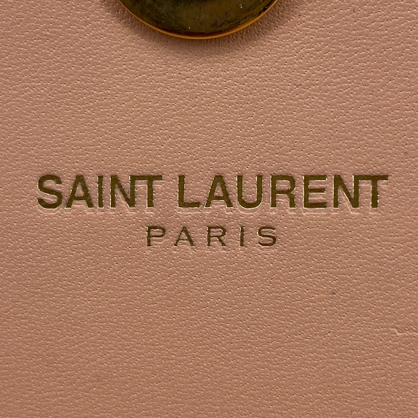 Saint Laurent Nude Smooth Leather YSL Logo Clutch Bag