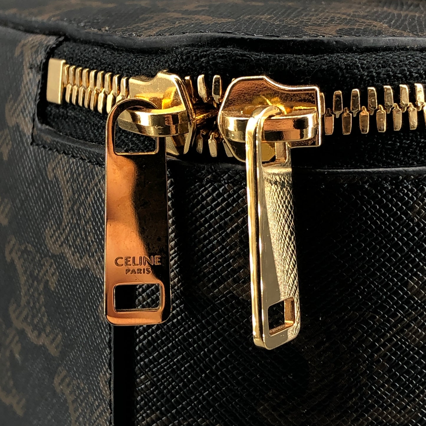 Celine Triomphe Canvas Vanity Case Bag Dark Brown