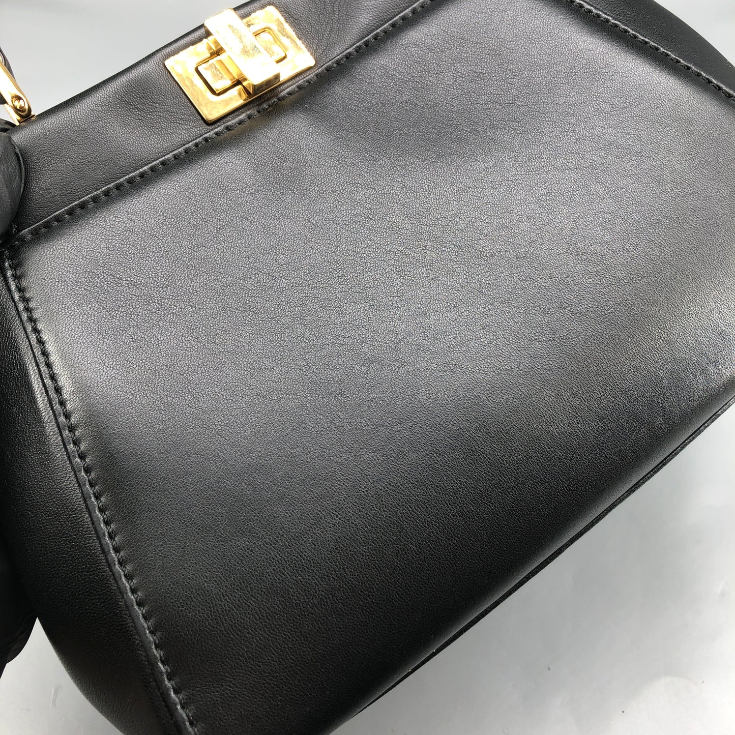 Fendi Peekaboo Mini Black Smooth Calf Leather Handbag
