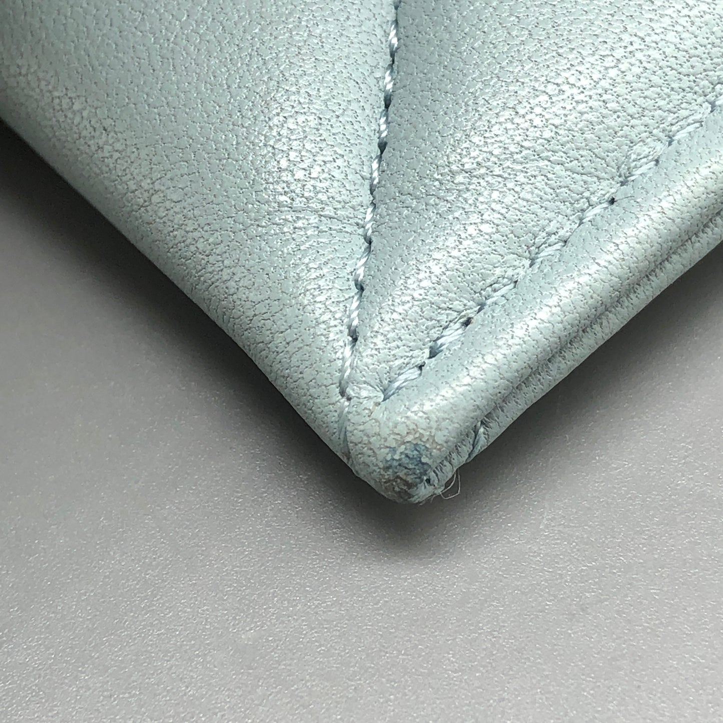 Chanel Light Blue Quilted Card Holder