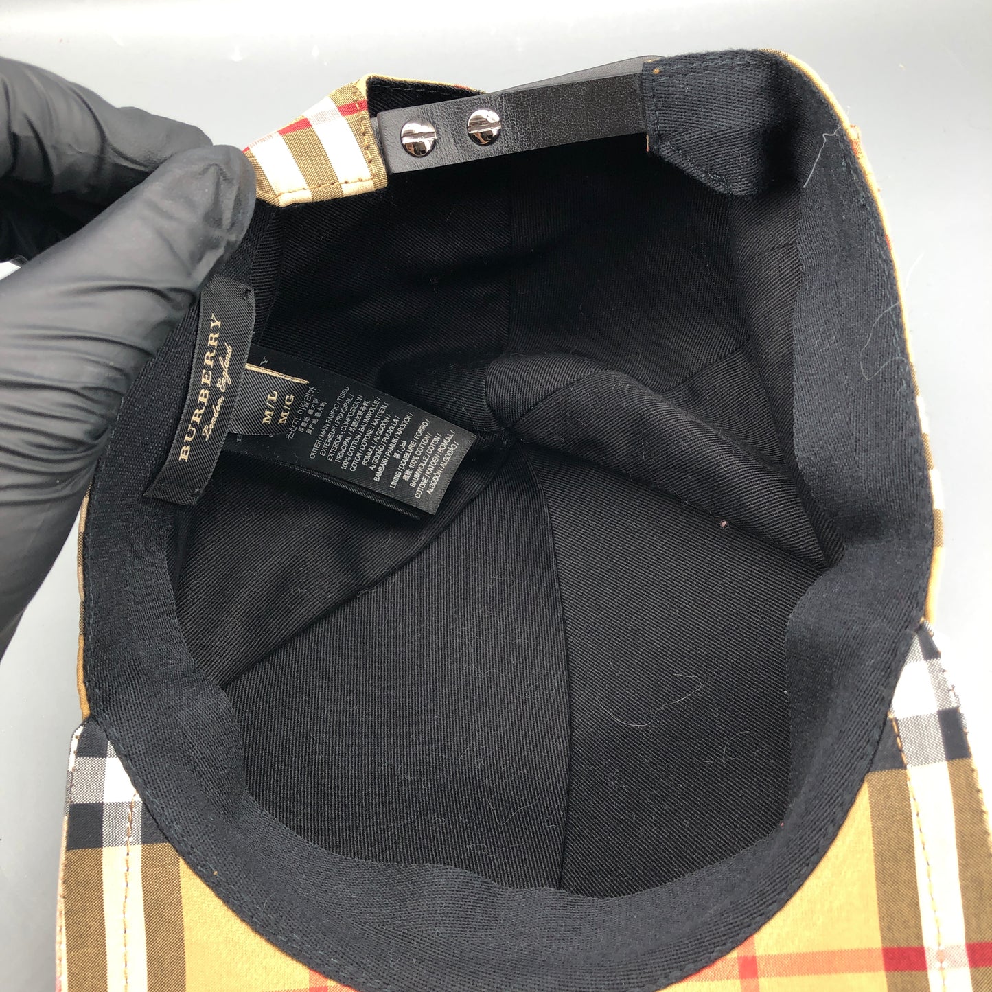 Burberry Vintage Rainbow Check Baseball Cap Size 58cm
