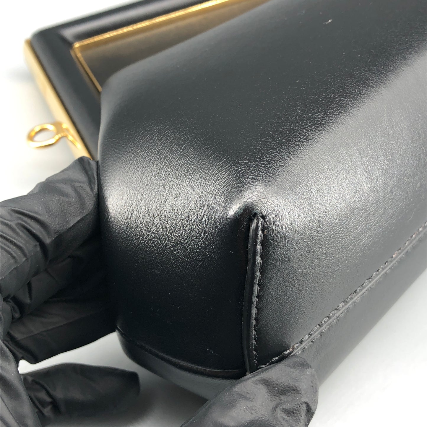 Fendi First Smooth Calfskin Clutch Crossbody Bag  Black