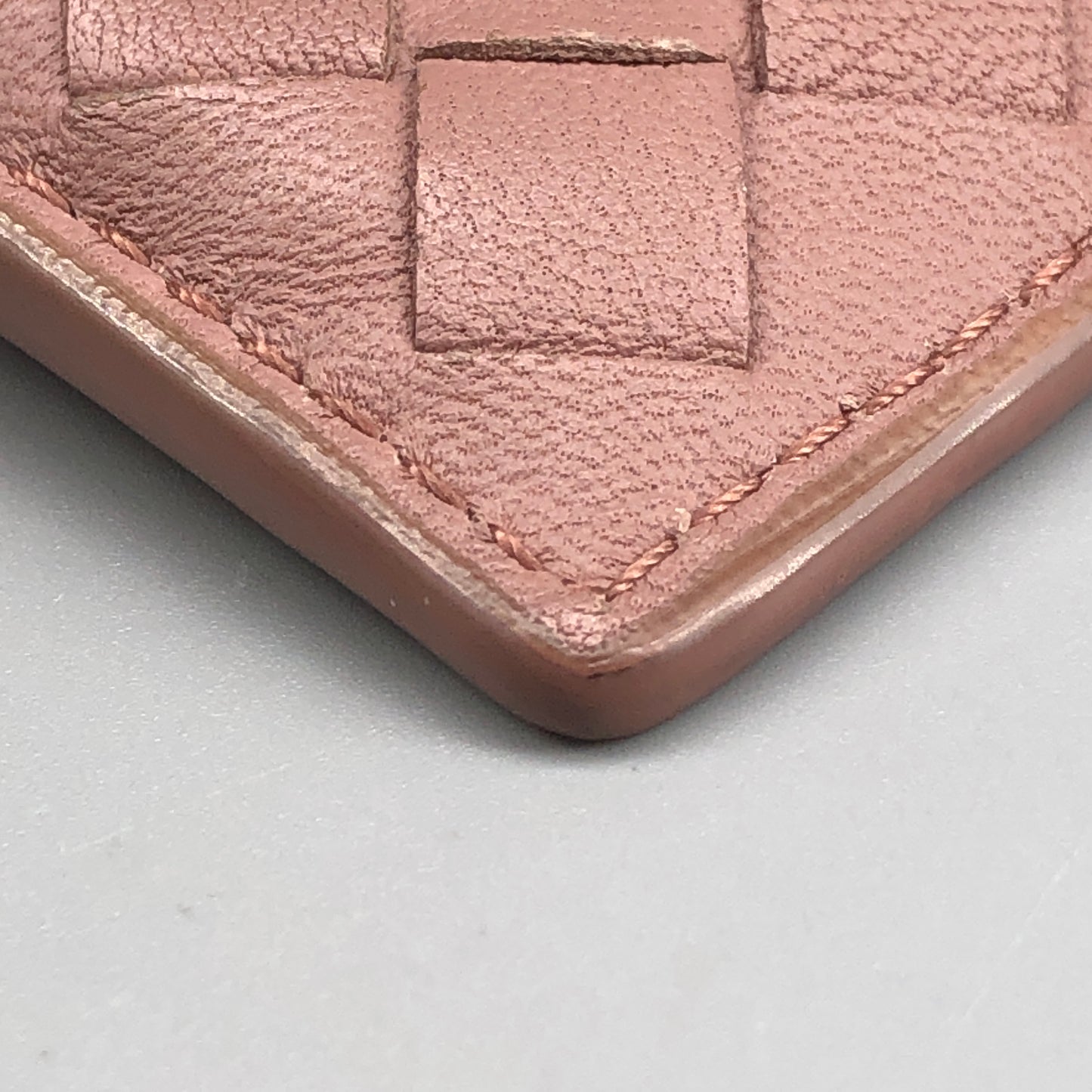 Bottega Veneta Intrecciato Dusty Pink Leather Card Case