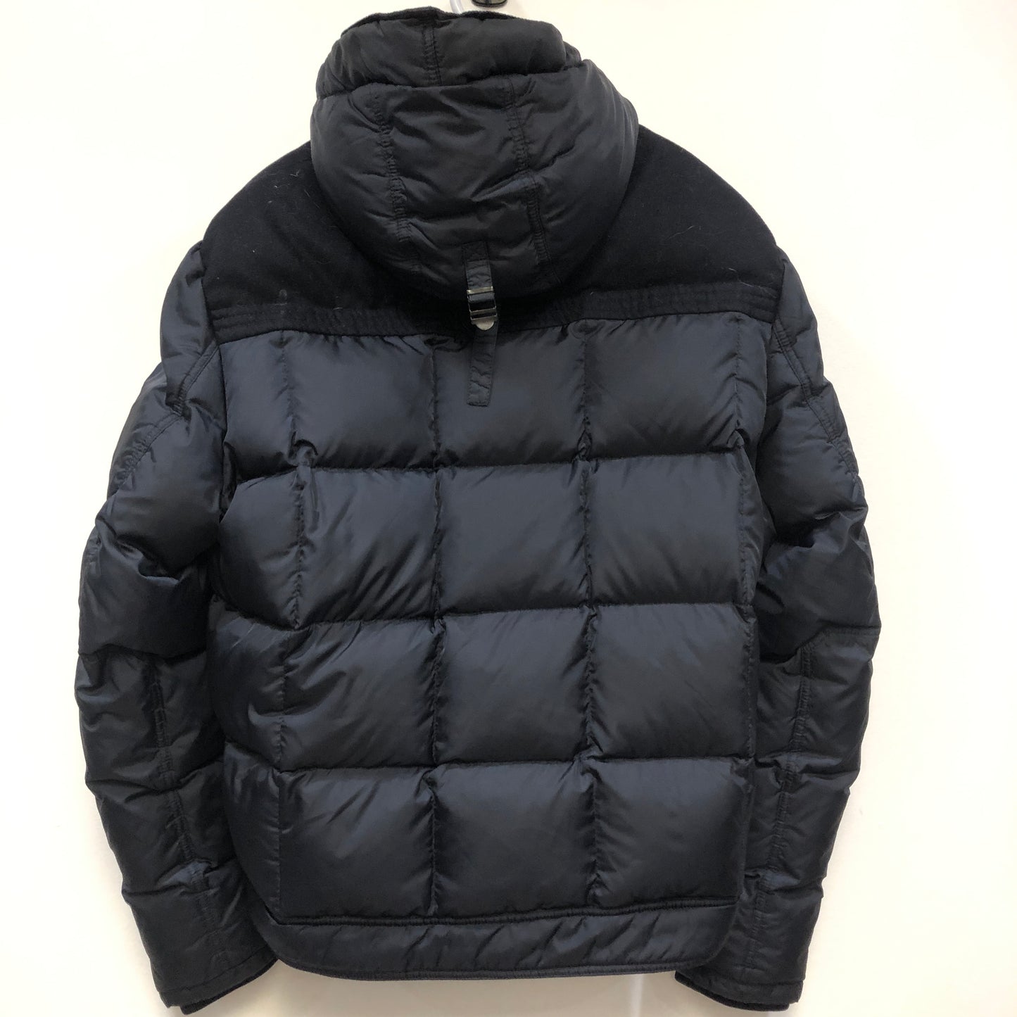 Moncler Hooded Down Jacket Size 7 Navy Blue/Black