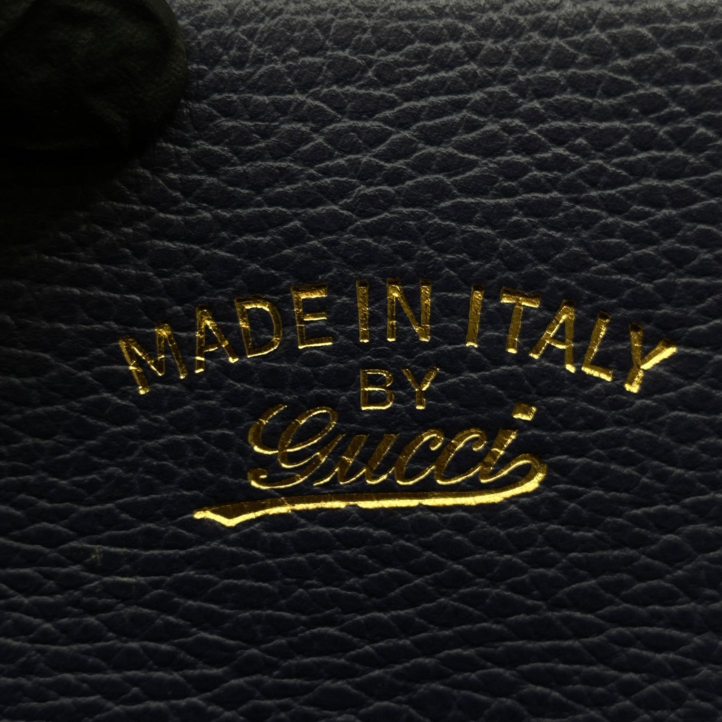 Gucci Grained Leather Tote Bag  Navy