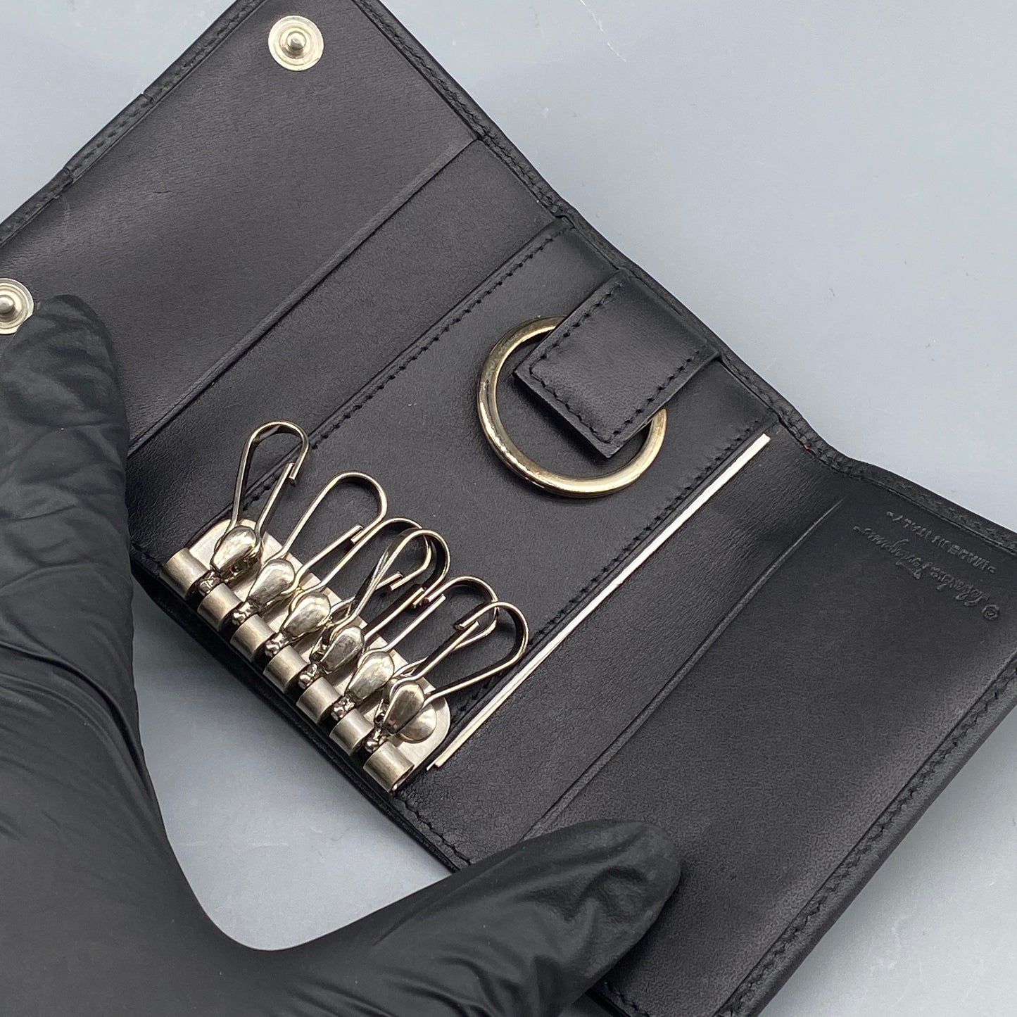 Ferragamo Black Canvas Key Case