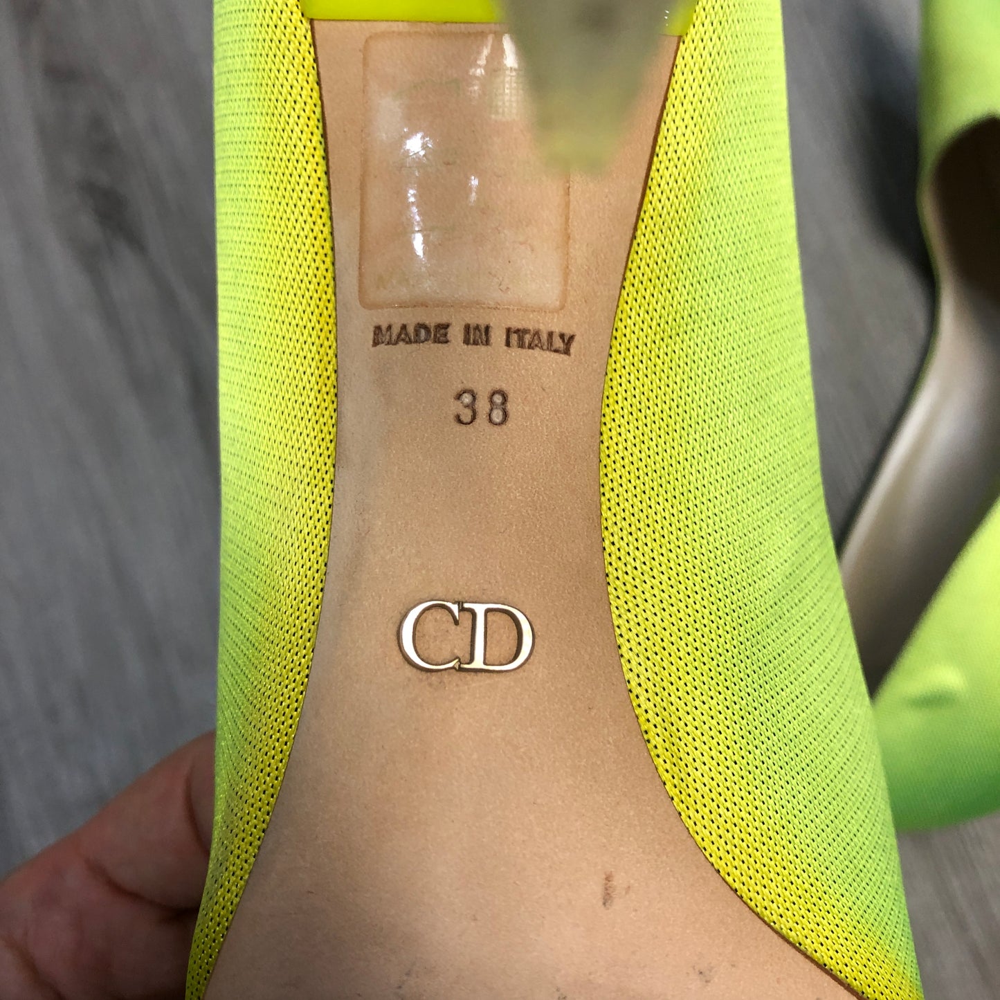 Christian Dior Cannage Pointed Toe Pumps 38 Green