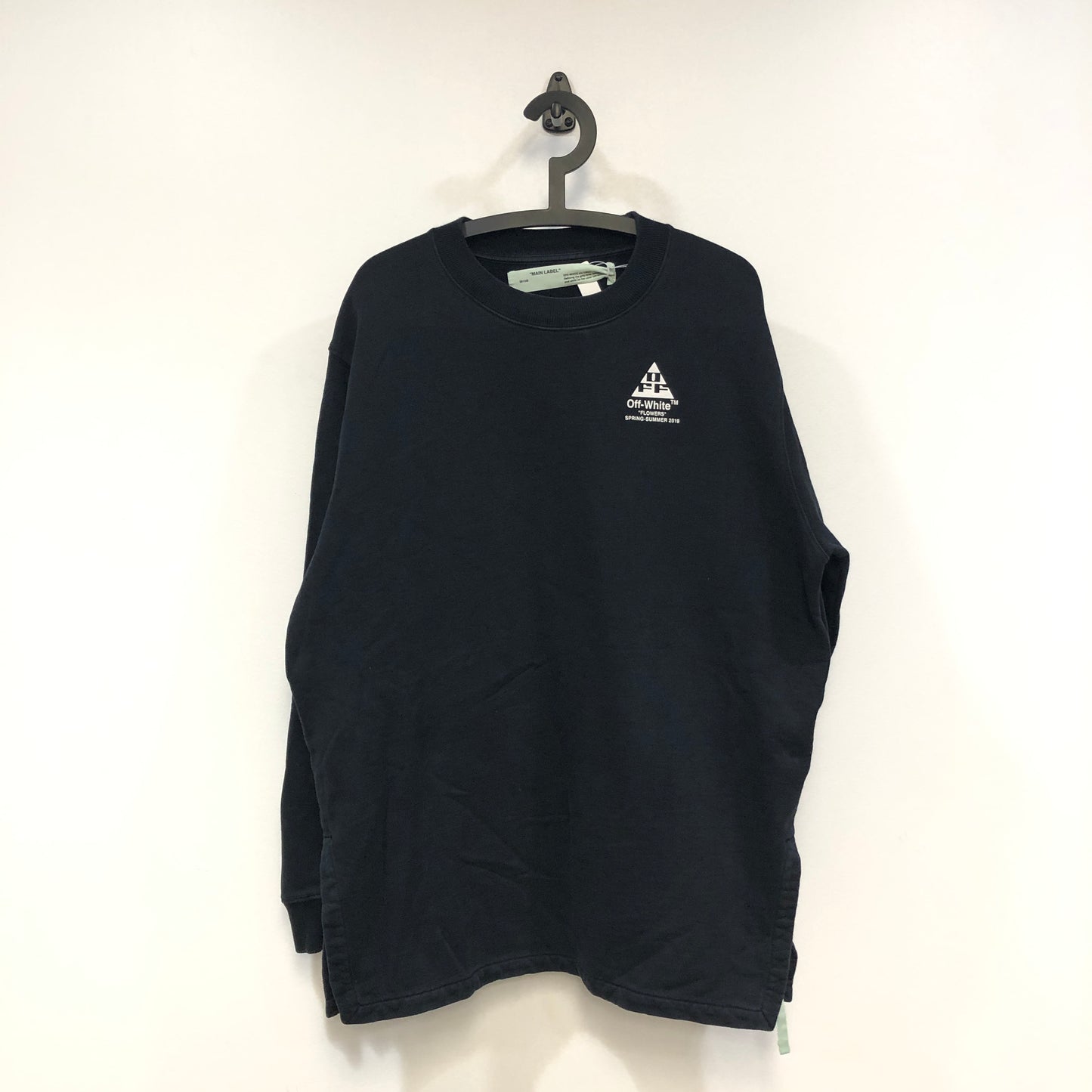 Off-White Black Floral Arrow Print Long Sleeve Top Size M
