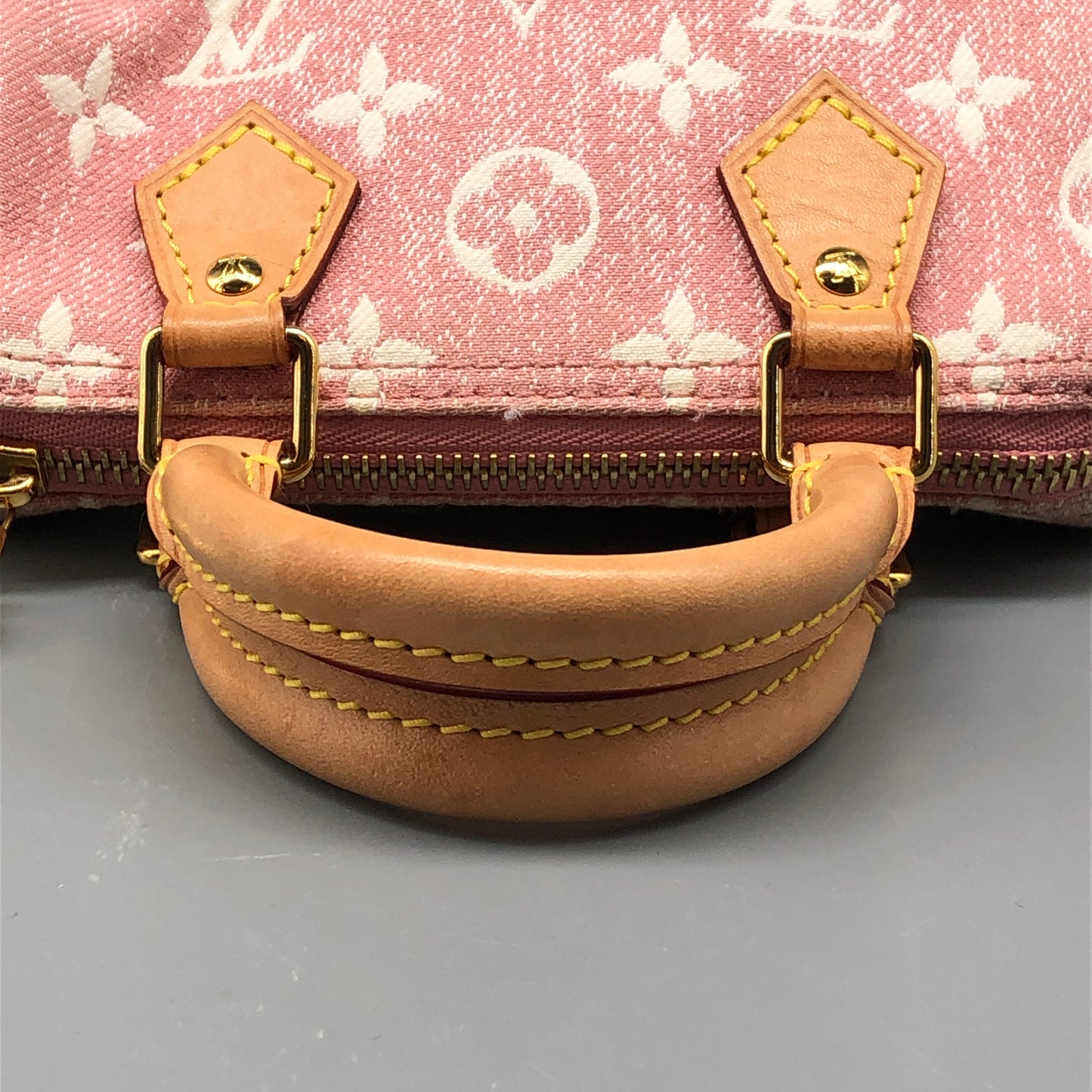 Louis Vuitton Nano Speedy Light Pink Monogram Denim Handbag