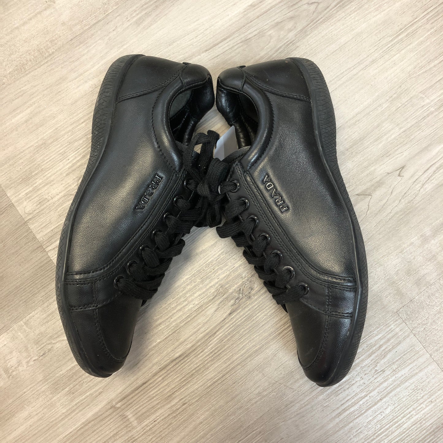 Prada Women's Black Leather Low-Top Sneakers Size 36