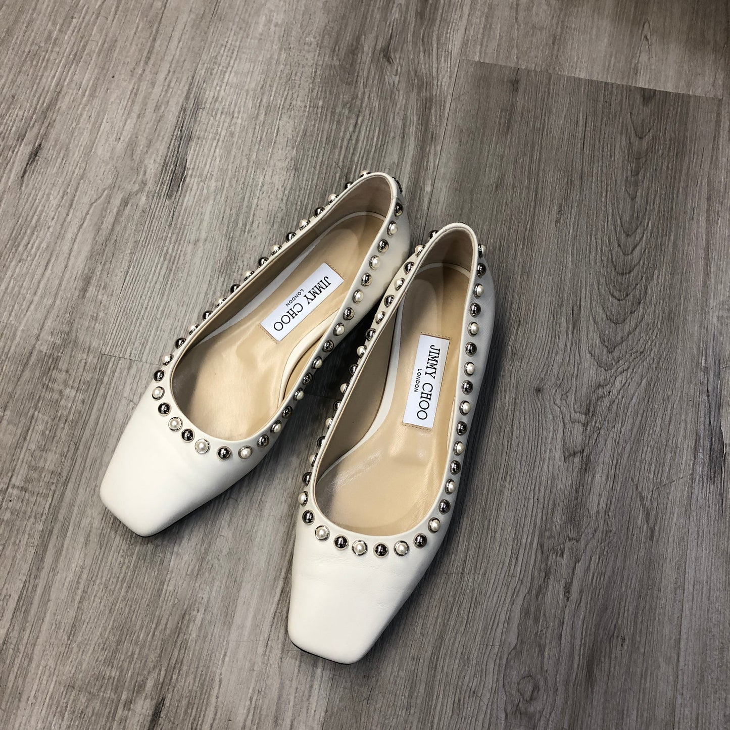 Jimmy Choo Women's Ballet Flats Size 35 White